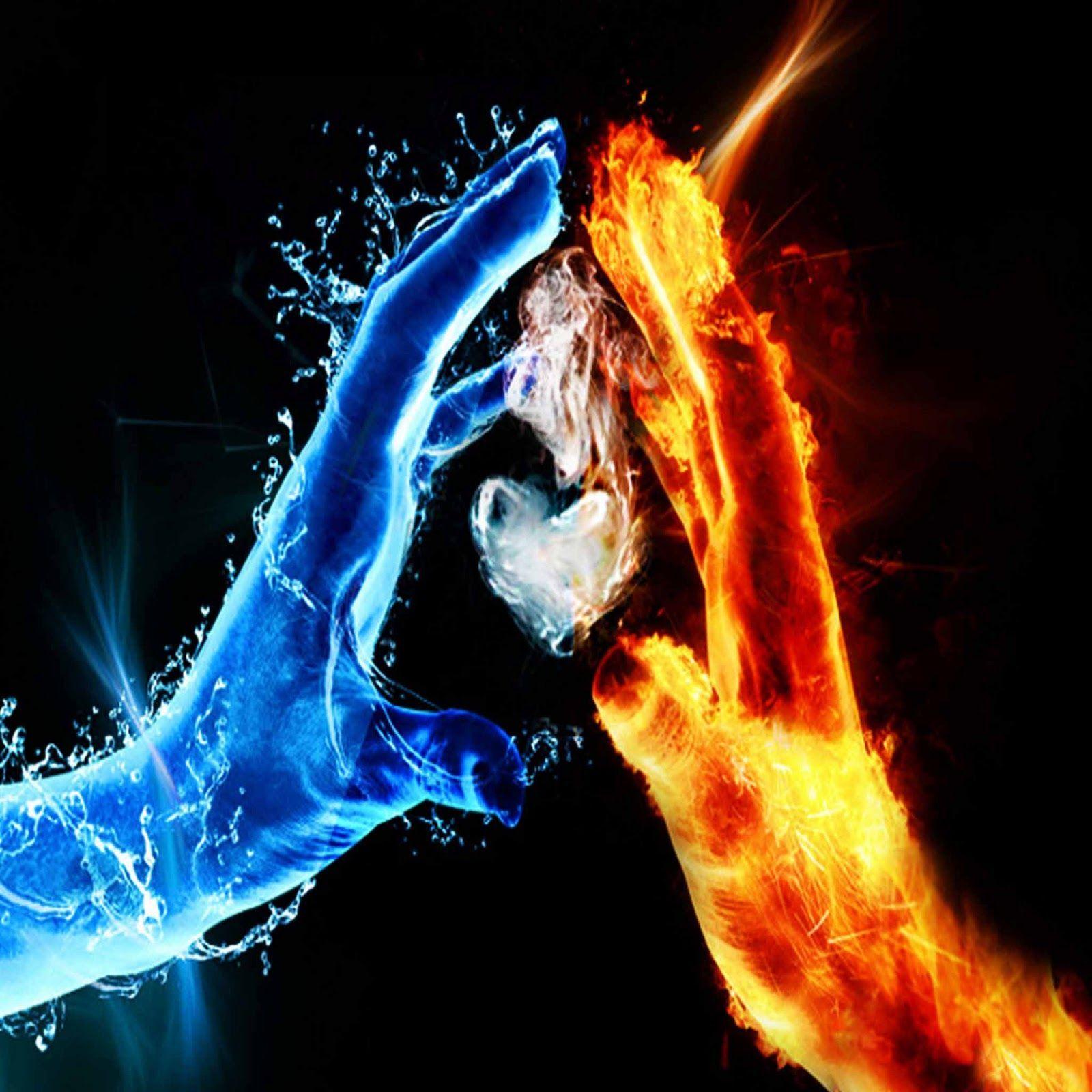 Fire And Ice Abstract Wallpaper Free Fire And Ice Abstract