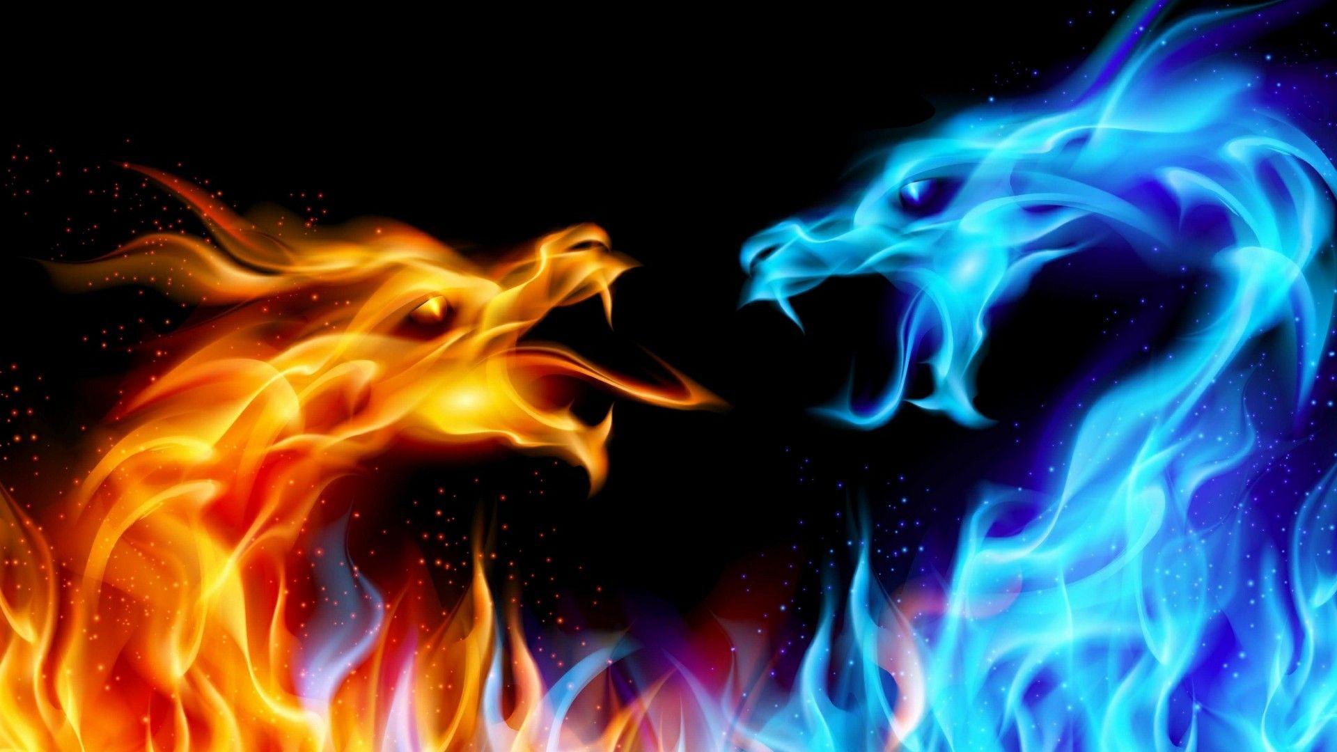 Fire and Ice Dragon Wallpaper Free Fire and Ice Dragon