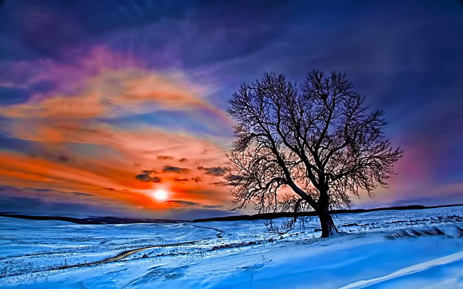 Winter sunset. Sunrise wallpaper, Winter desktop background, Winter wallpaper