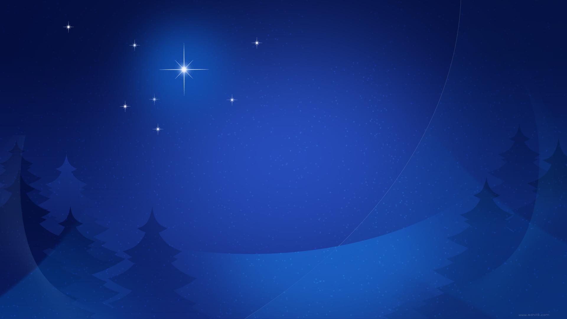 Black Sony PS4 game console, trees, Christmas, stars, night HD wallpaper