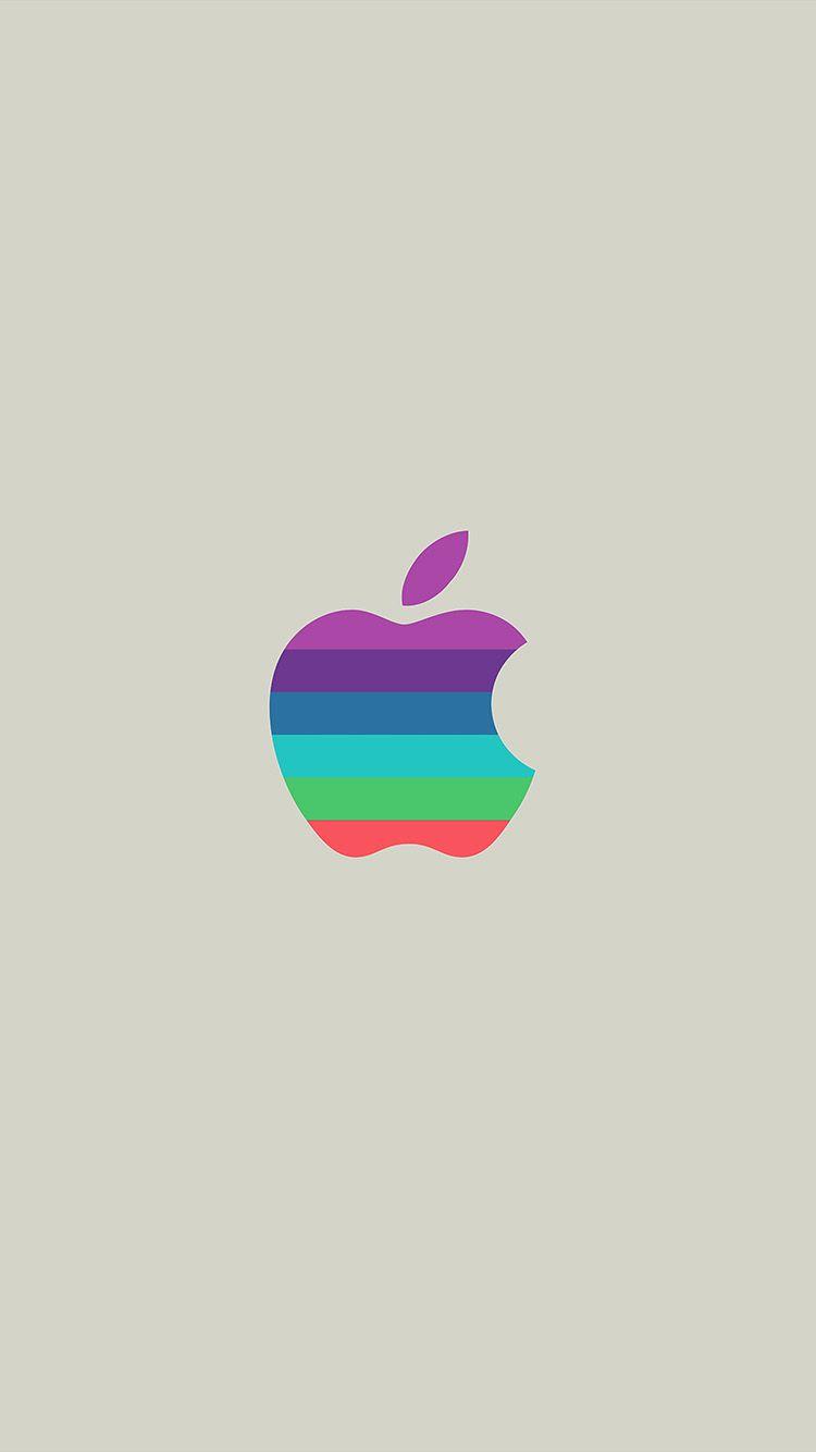 MINIMAL LOGO APPLE COLOR WHITE ILLUSTRATION ART WALLPAPER HD