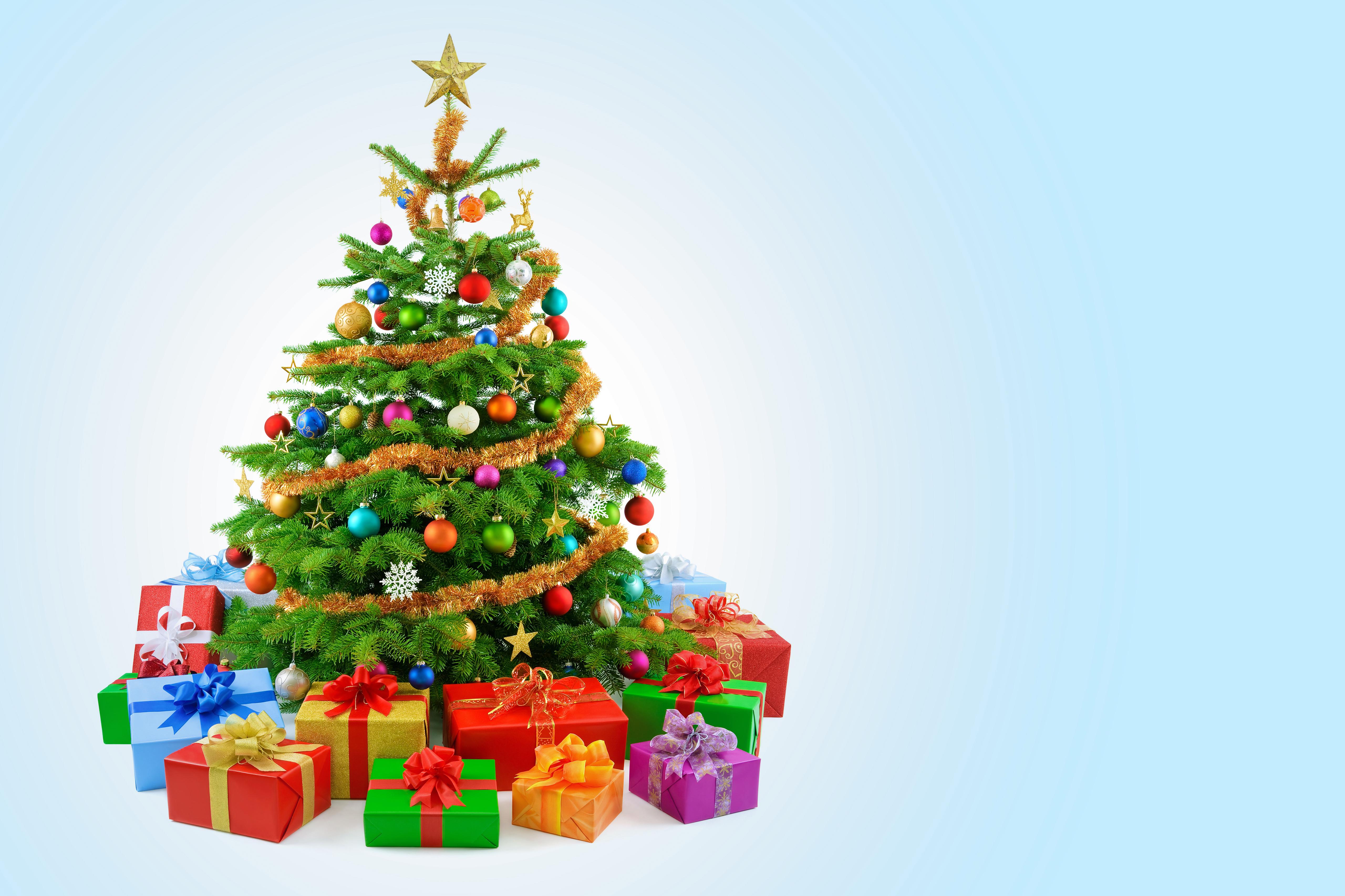 Wallpaper Christmas tree, Decoration, Presents, Gifts, 5K