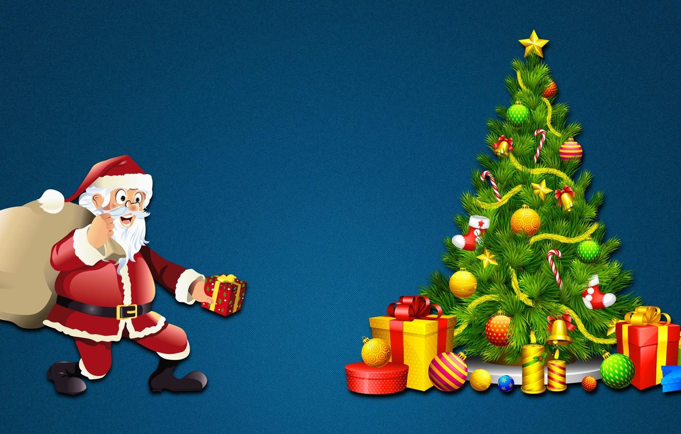 Wallpaper Minimalism, New Year, Christmas, Background, Tree