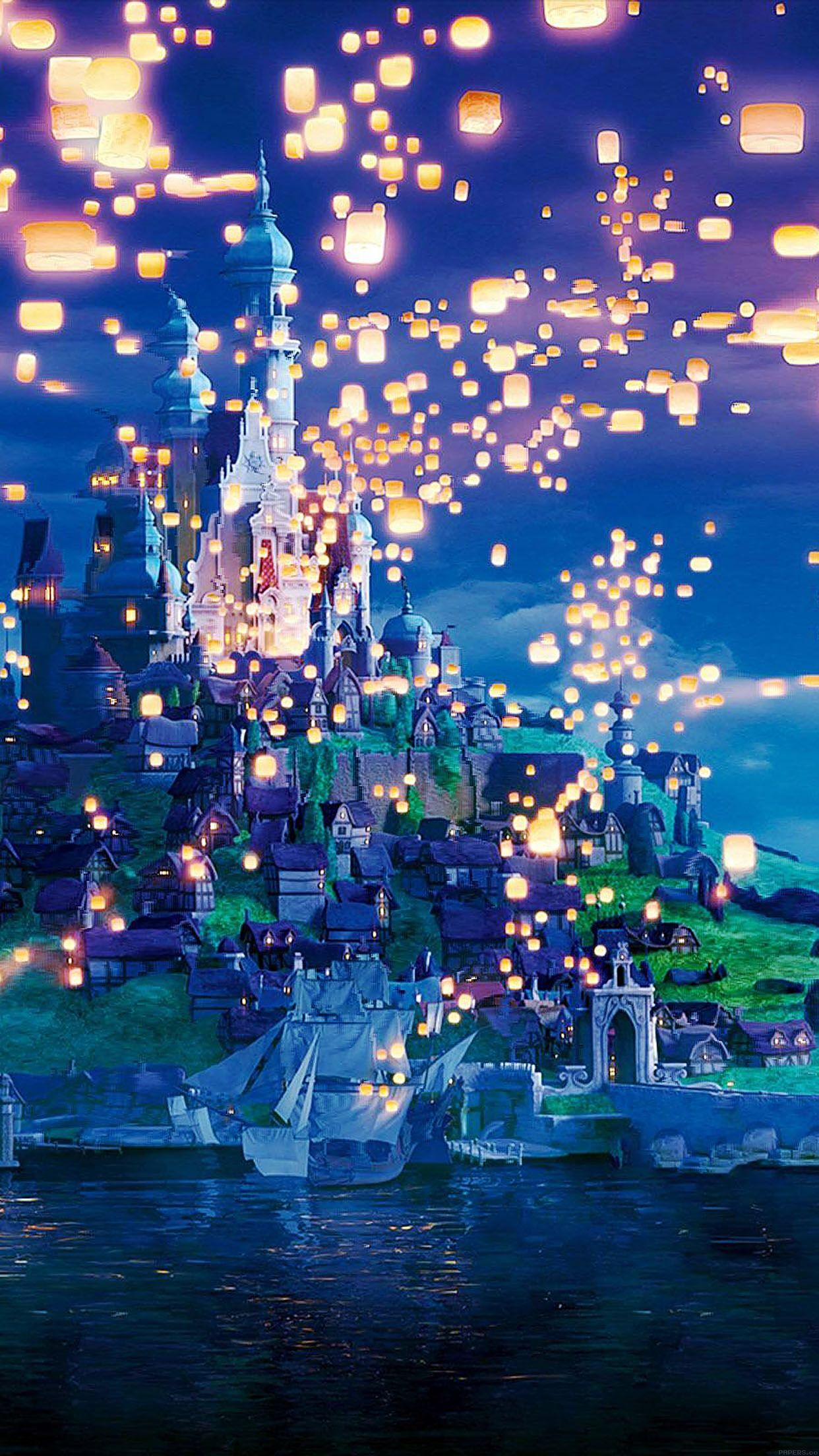 Tangled movie, lanterns. Disney background, Disney wallpaper