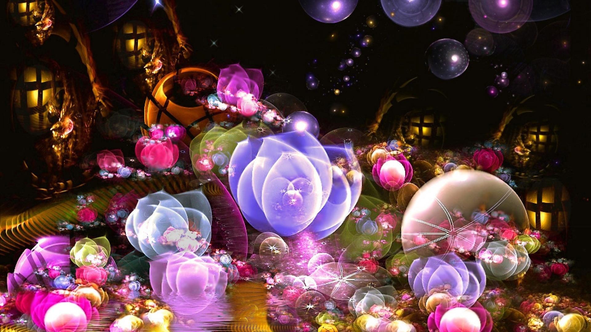 Download 1920x1080 HD Wallpaper flower fairy night magic
