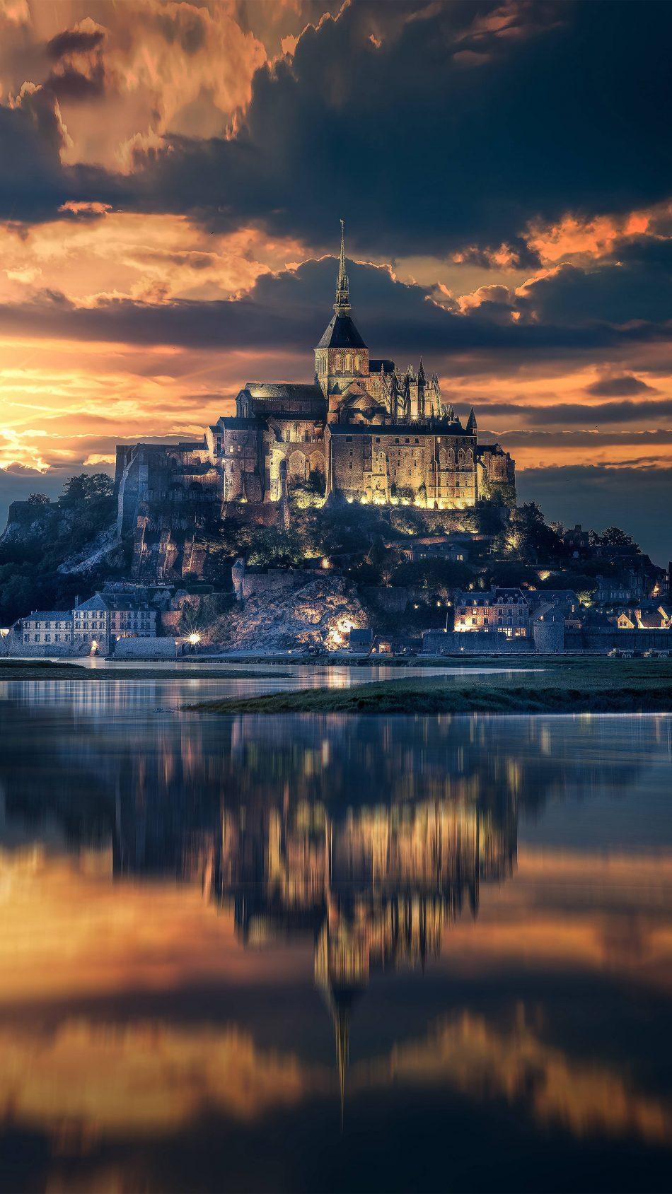 Mont Saint Michel France Sunset View 4k & Ultra HD Saint