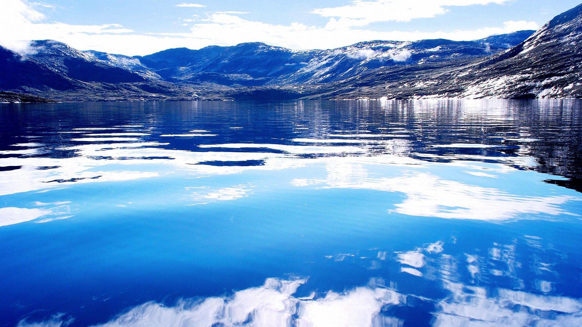 greenland fjord reflection HD wallpaper