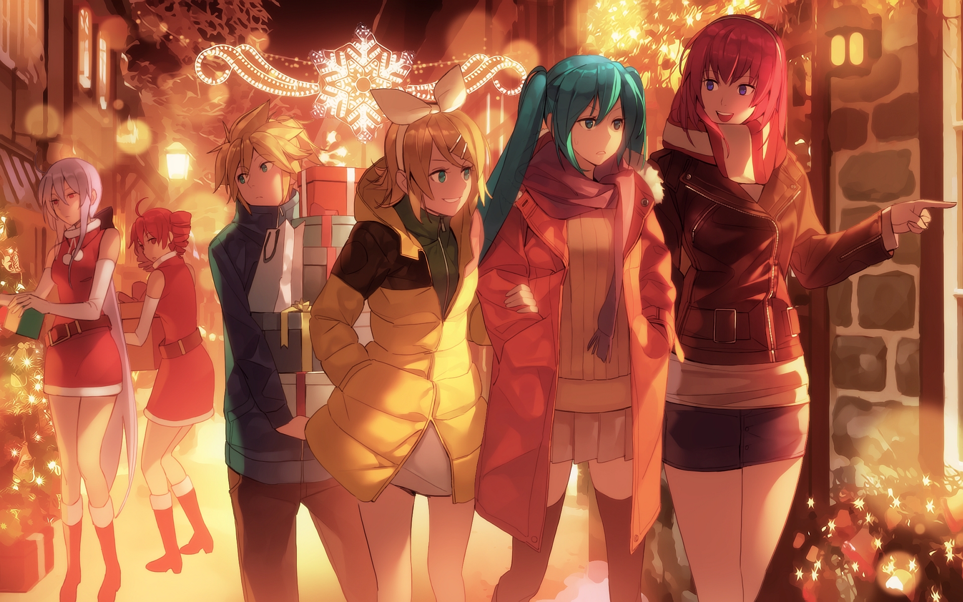 Wallpaper Vocaloid Christmas shopping