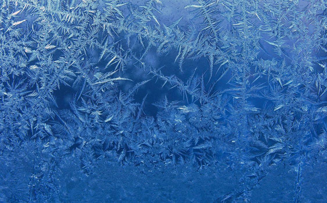 Frost blue background glass winter window ice wallpaper