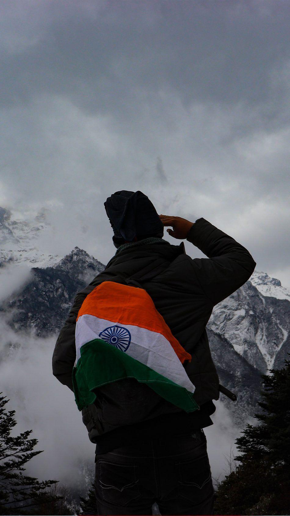 Indian Flag Salute Traveler Photography. Indian flag image