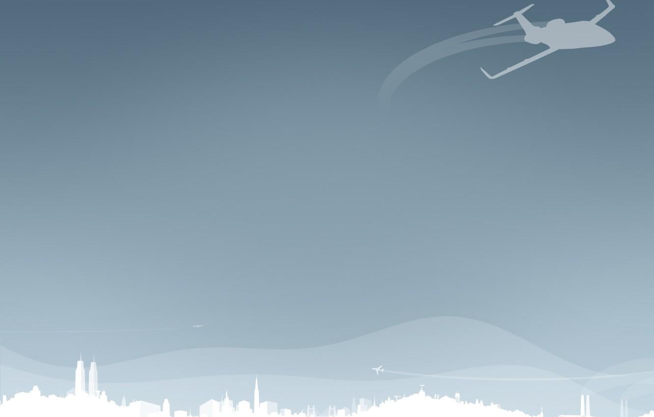 Wallpaper minimalism, vector, The plane image for desktop