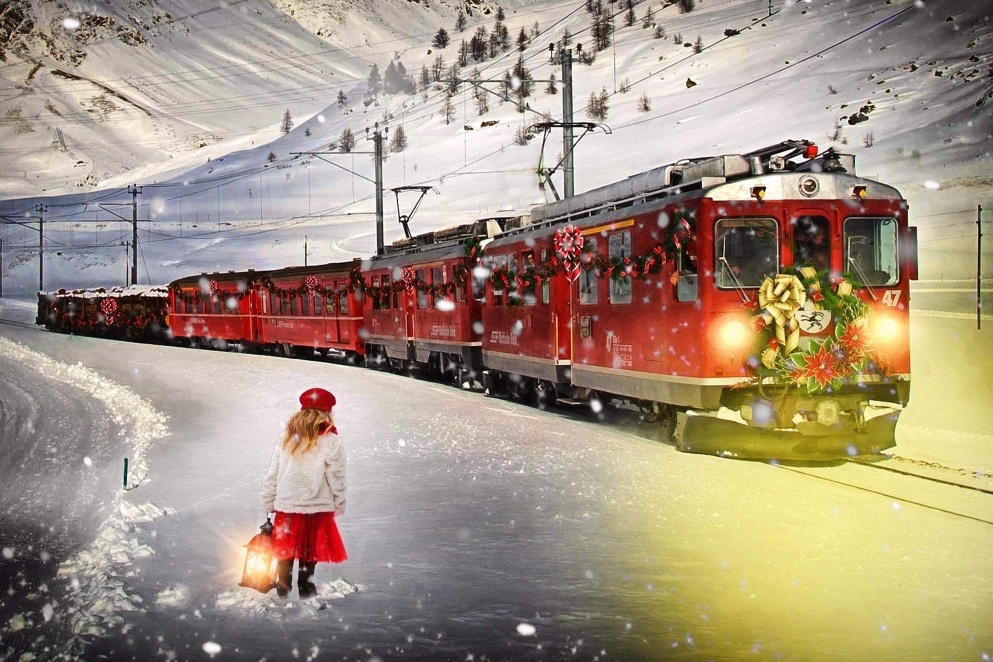 Christmas Train Wallpaper for Desktop