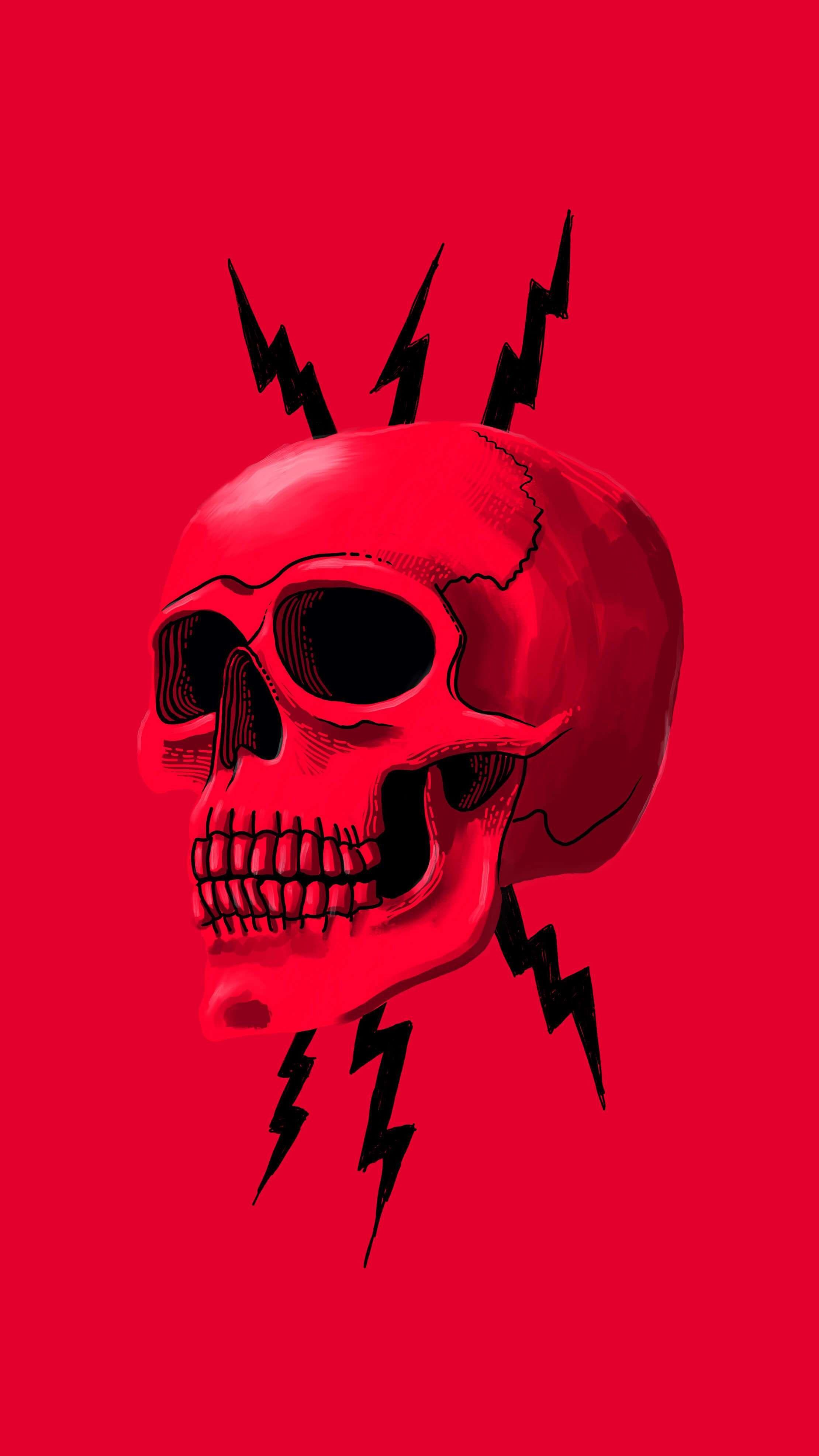 Red Skull HD iPhone Wallpaper. Skull wallpaper, Skull wallpaper