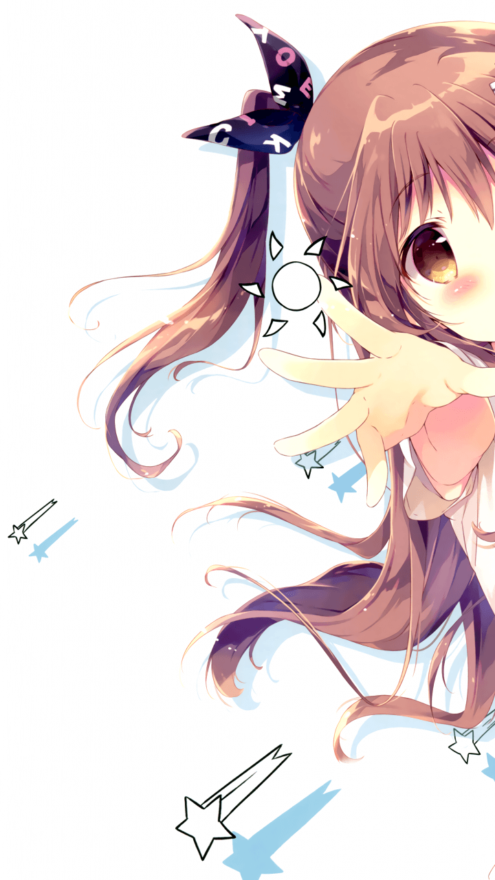 Download 720x1280 Anime Girl, Long Hair, Loli, Hands Wallpaper