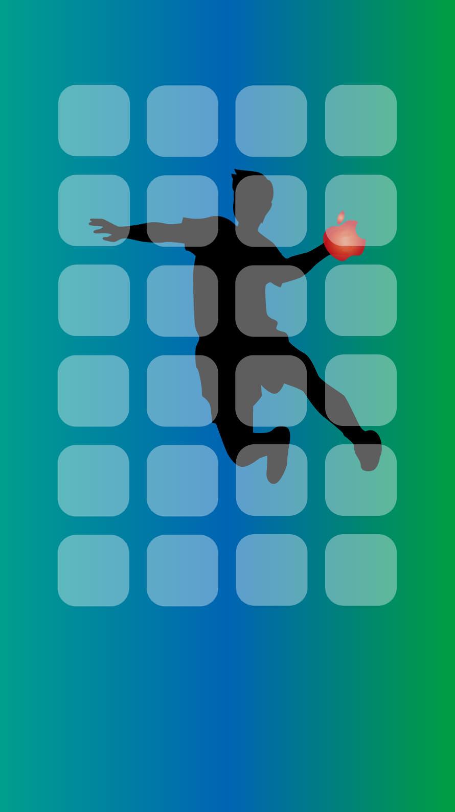 shelf blue green Apple logo handball. wallpaper.sc iPhone6s