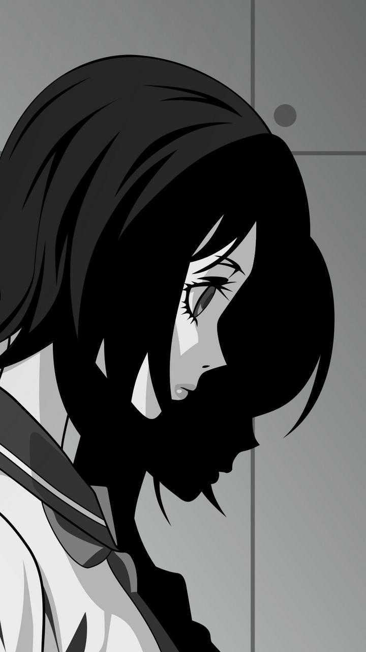 Wallpaper Anime, Girl, Sadness, Shadow, Wall