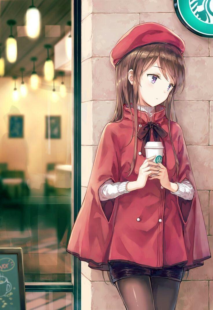 Cute Anime Girls Drinking Coffee Wallpapers - Wallpaper Cave