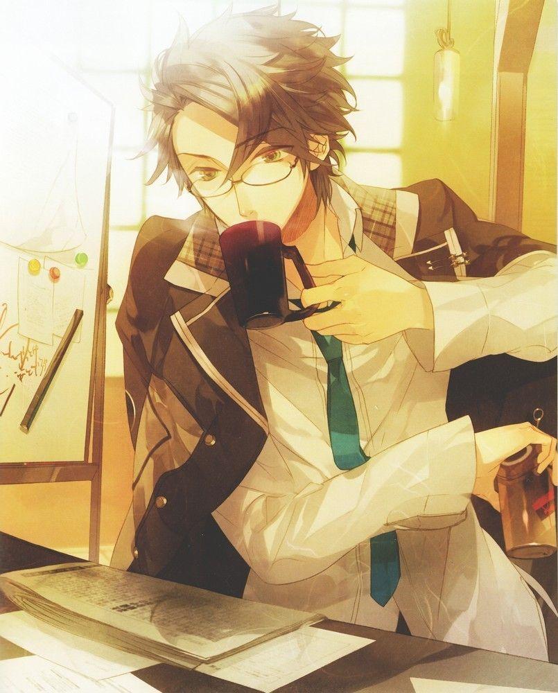 Anime Boy Holding Coffee