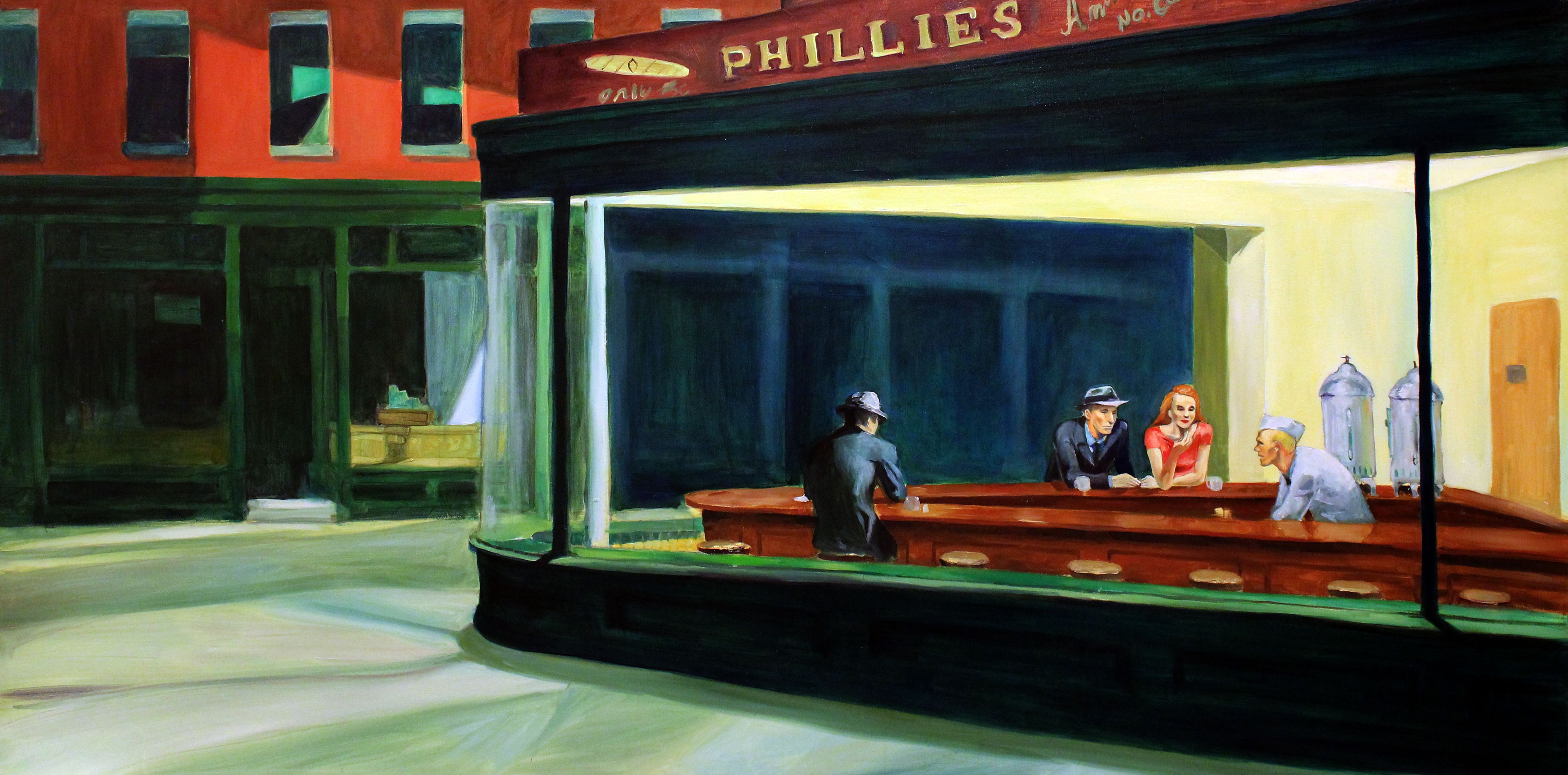 edward hopper nighthawks original. Edward Hopper's Nighthawks. One of his greatest works. Edward hopper, Free desktop wallpaper, Desktop wallpaper