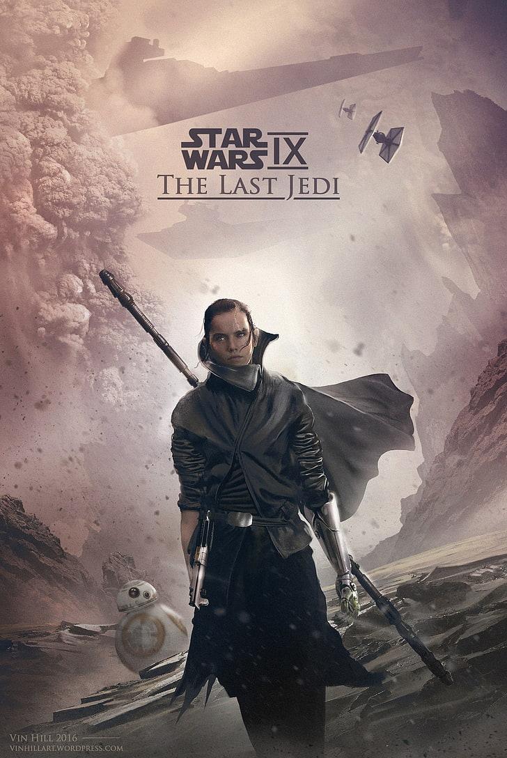 HD wallpaper: Star Wars, Rey (from Star Wars), fan art, Star Wars: The Last Jedi