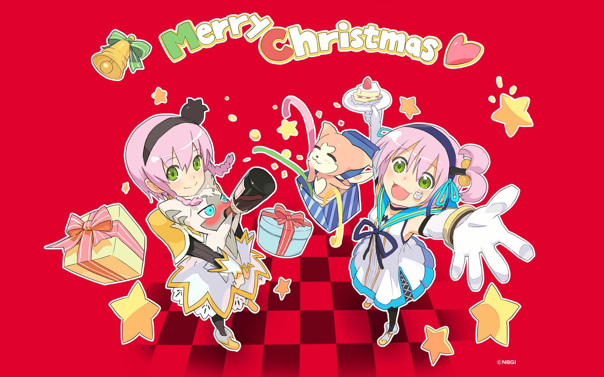 Anime, christmas, merry, wallpaper, girls