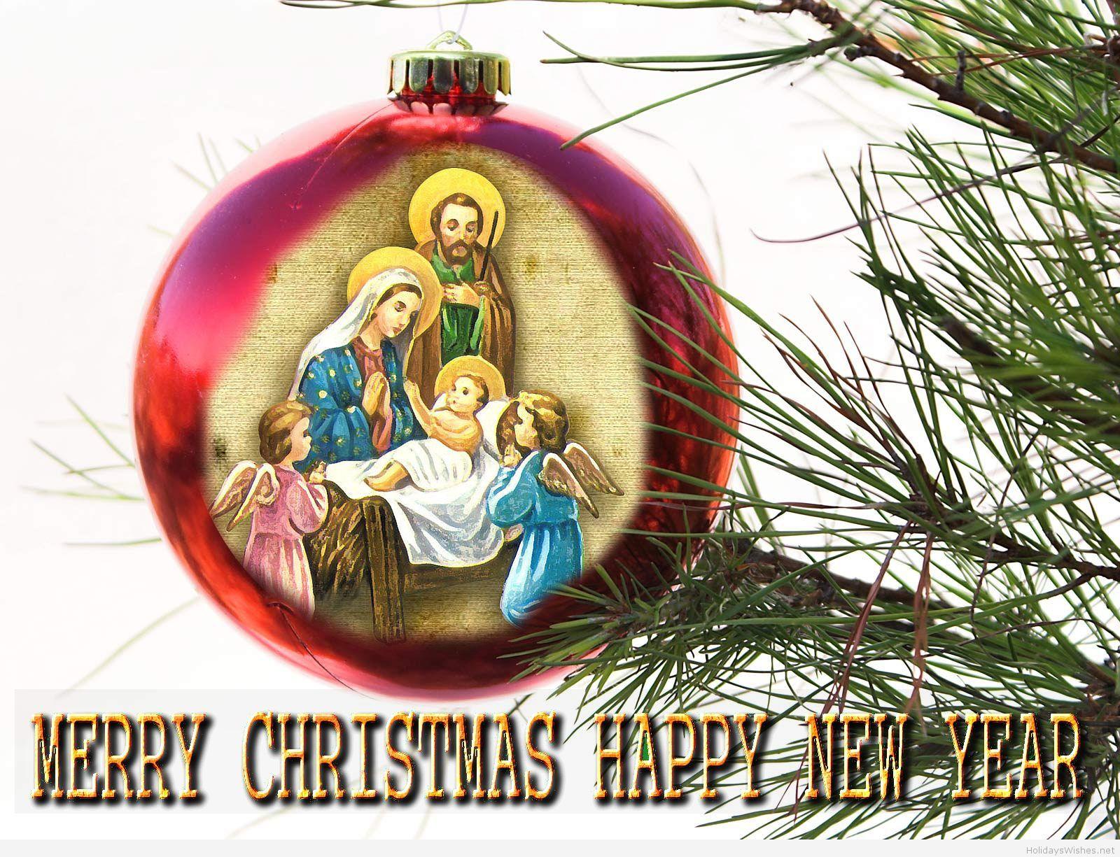 Merry Christmas Happy New Year Religious Wallpaper Merry Christmas And Happy New Year Wallpaper & Background Download