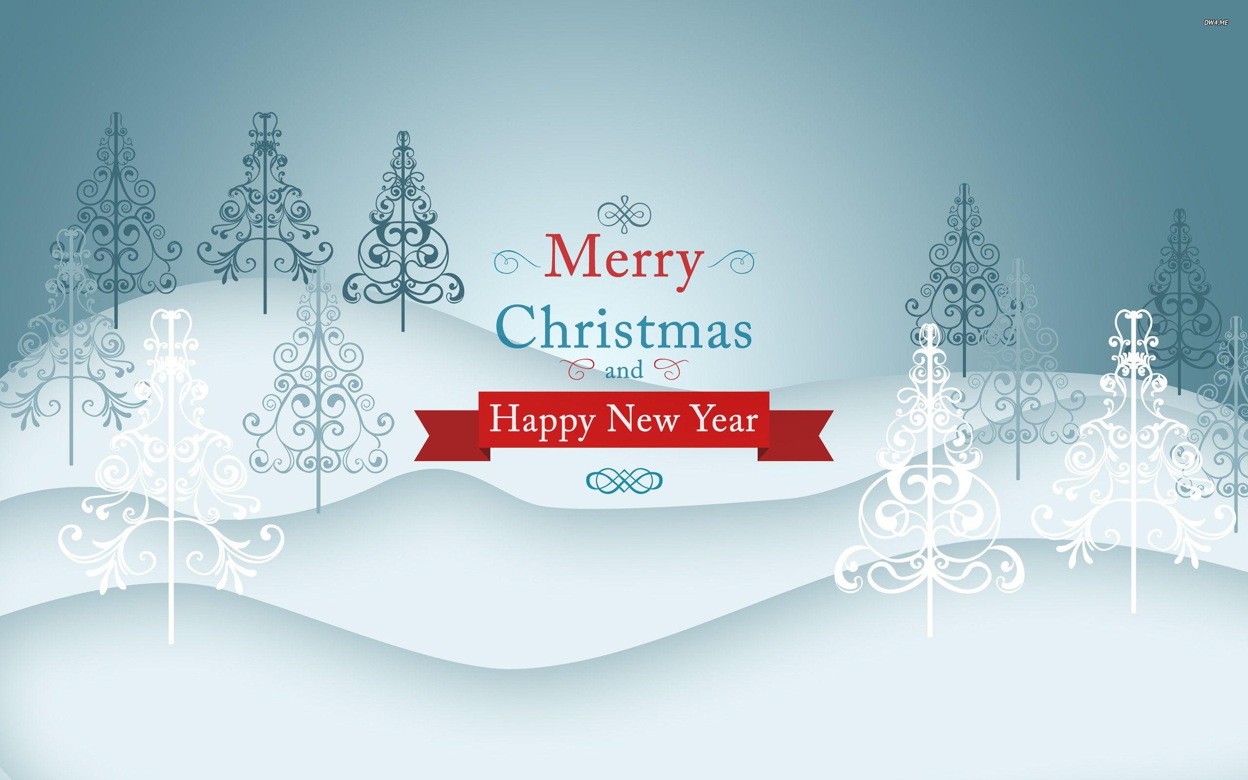 Merry Christmas and Happy New Year Background On Wallpaper