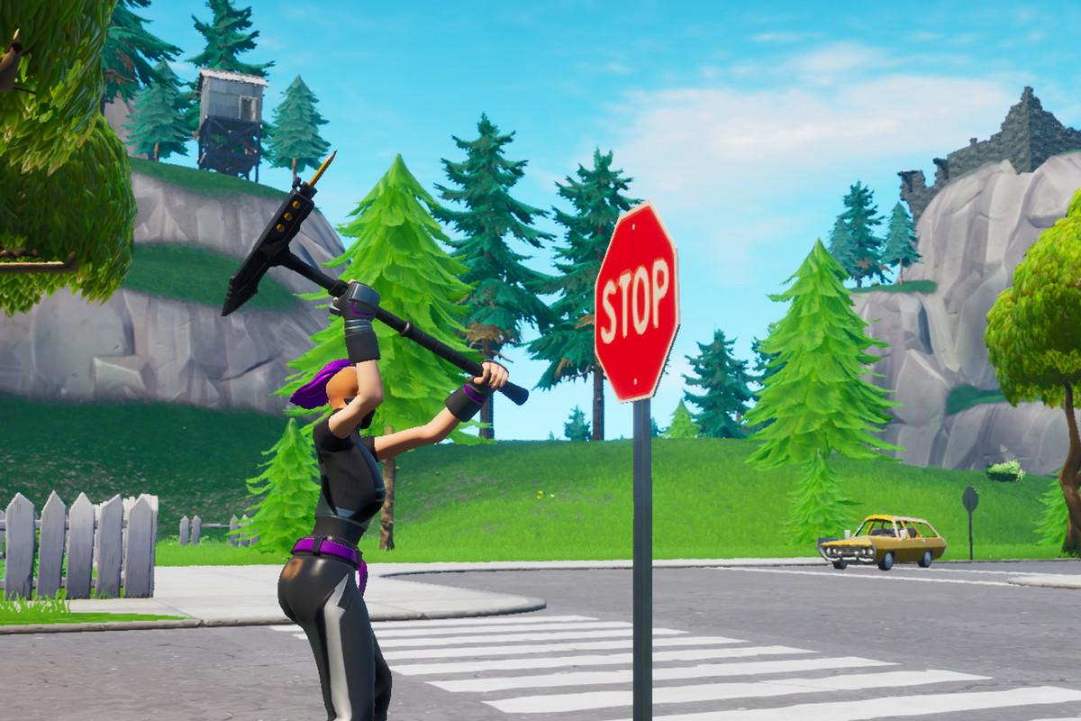 Fortnite's stop signs map guide.