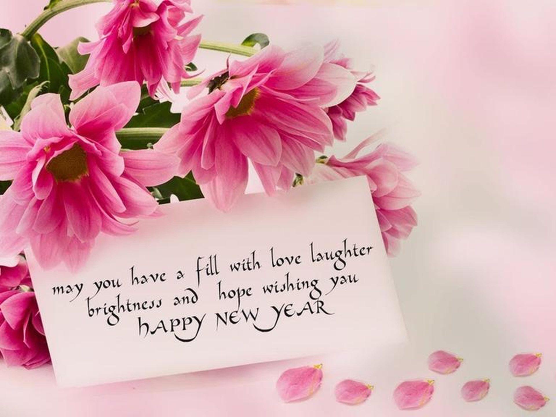 Happy New Year 2020 Rose Flowers Love Wallpaper HD