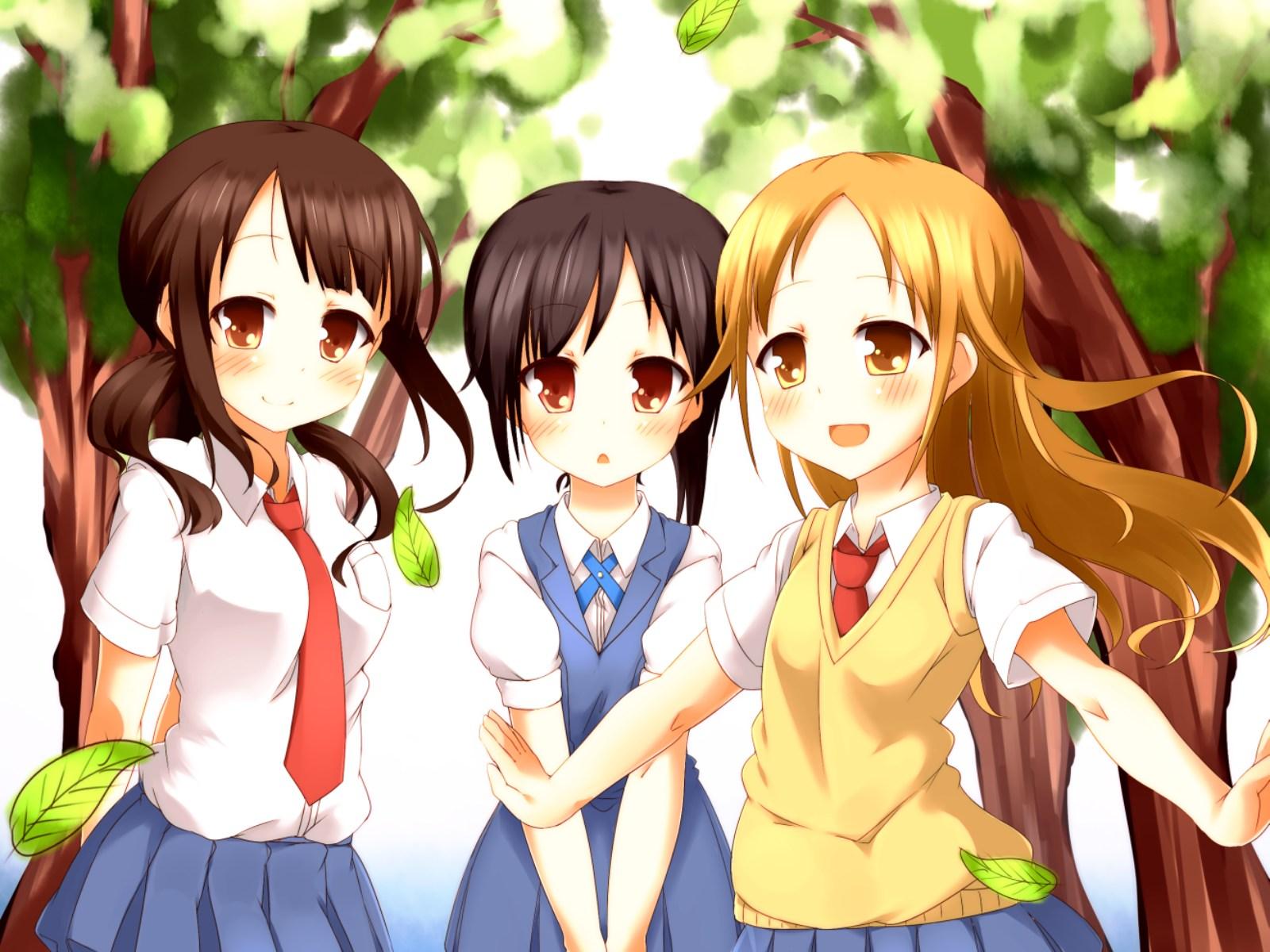Three Anime Girl Friends Wallpapers - Wallpaper Cave