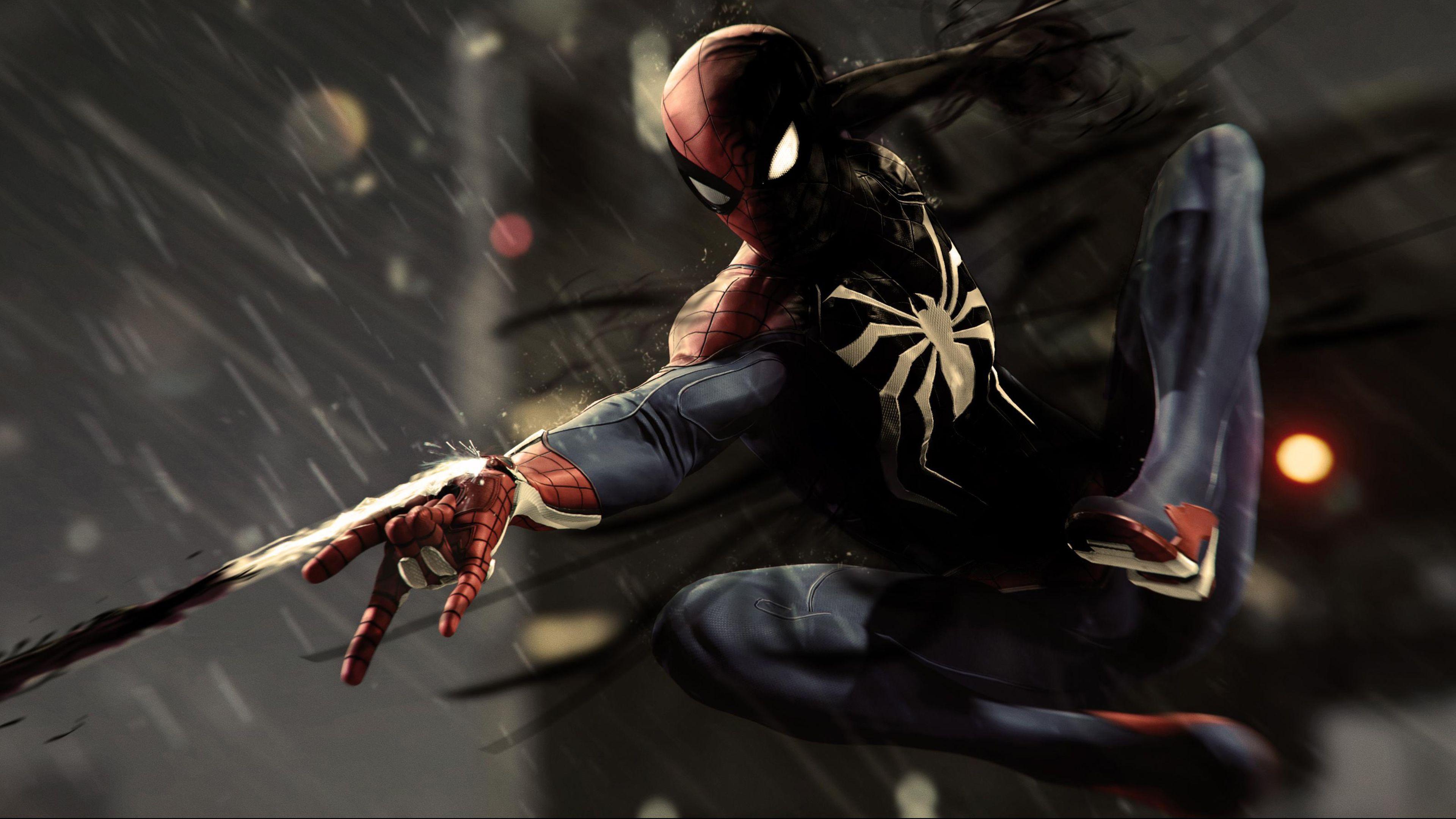 Black Spiderman Ps4 Pro 4k superheroes .com