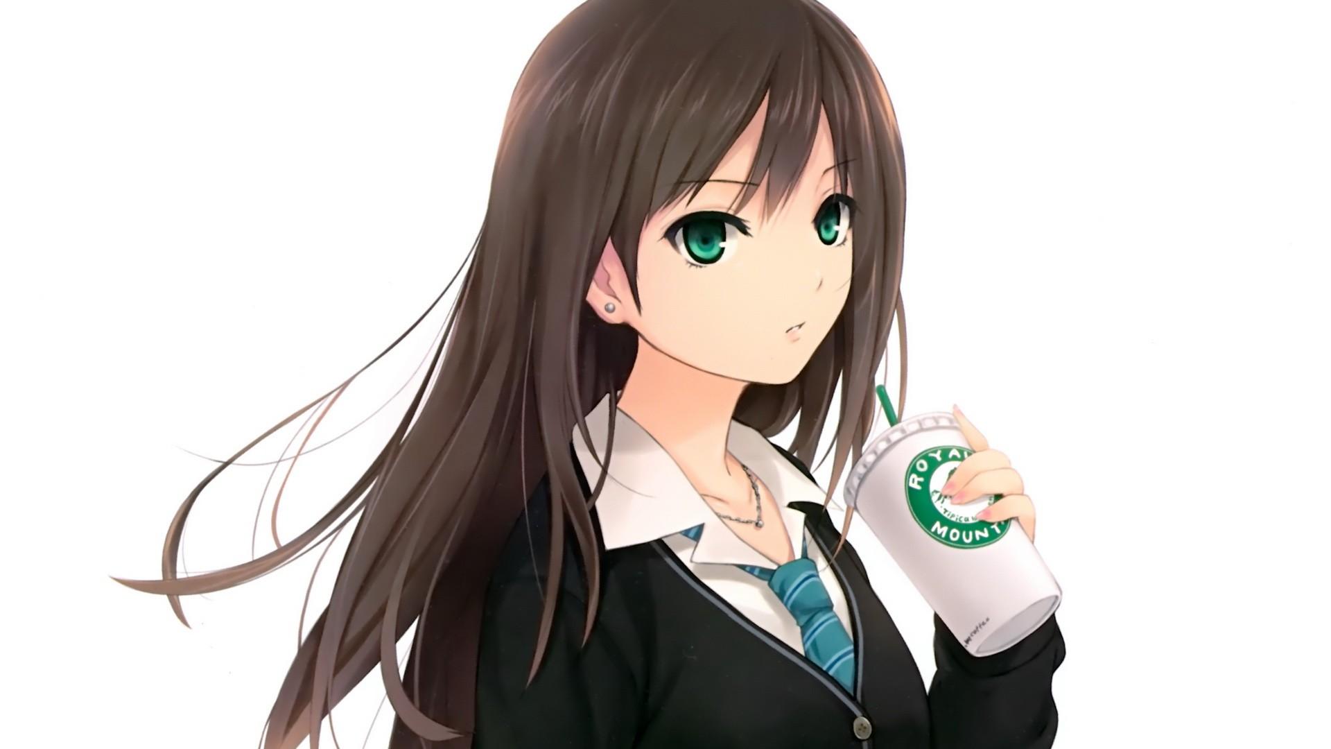 Drinking Coffee Anime Girl Wallpapers - Wallpaper Cave