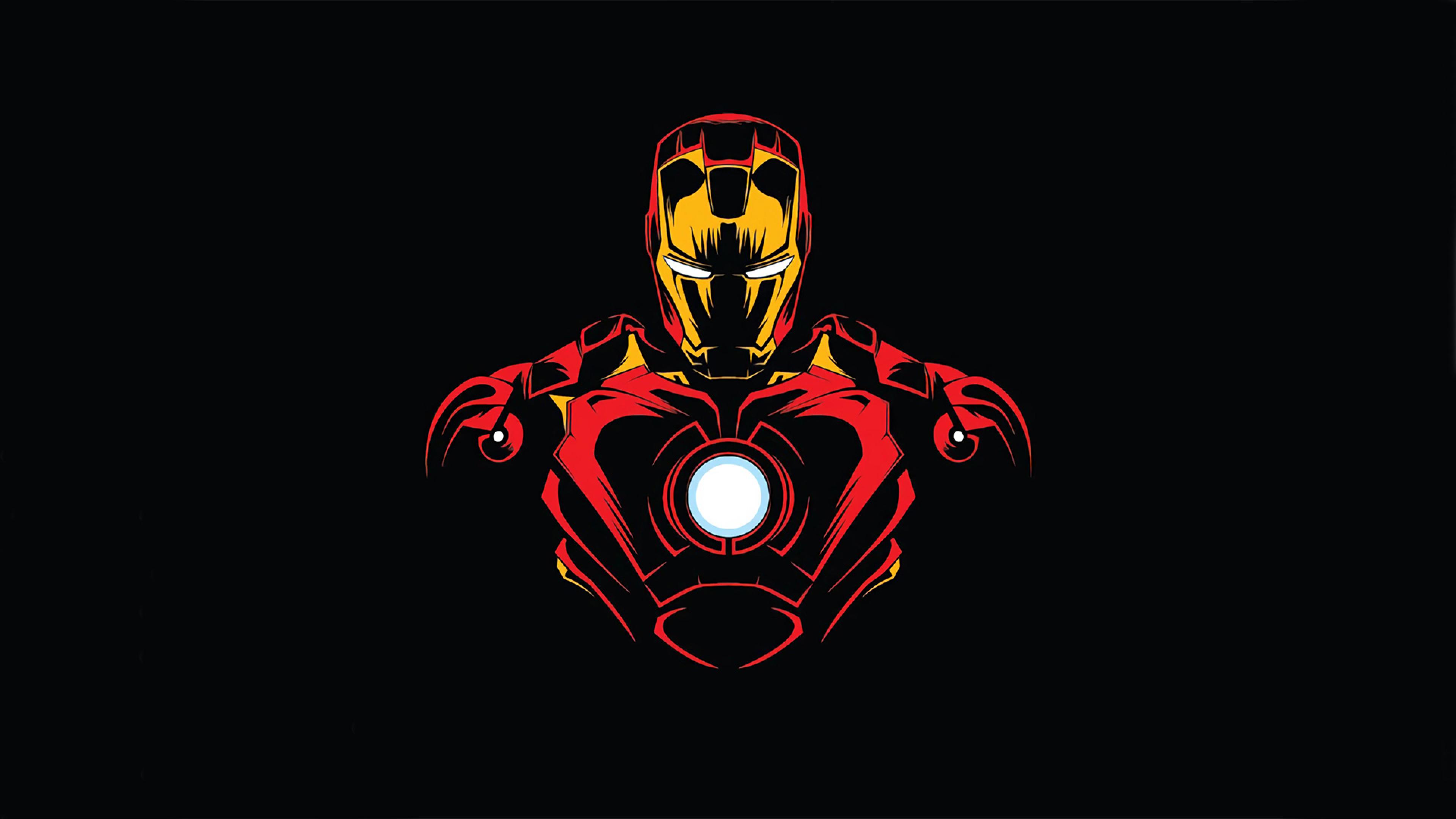 Iron Man Minimalist 4K Wallpaper, HD Superheroes 4K