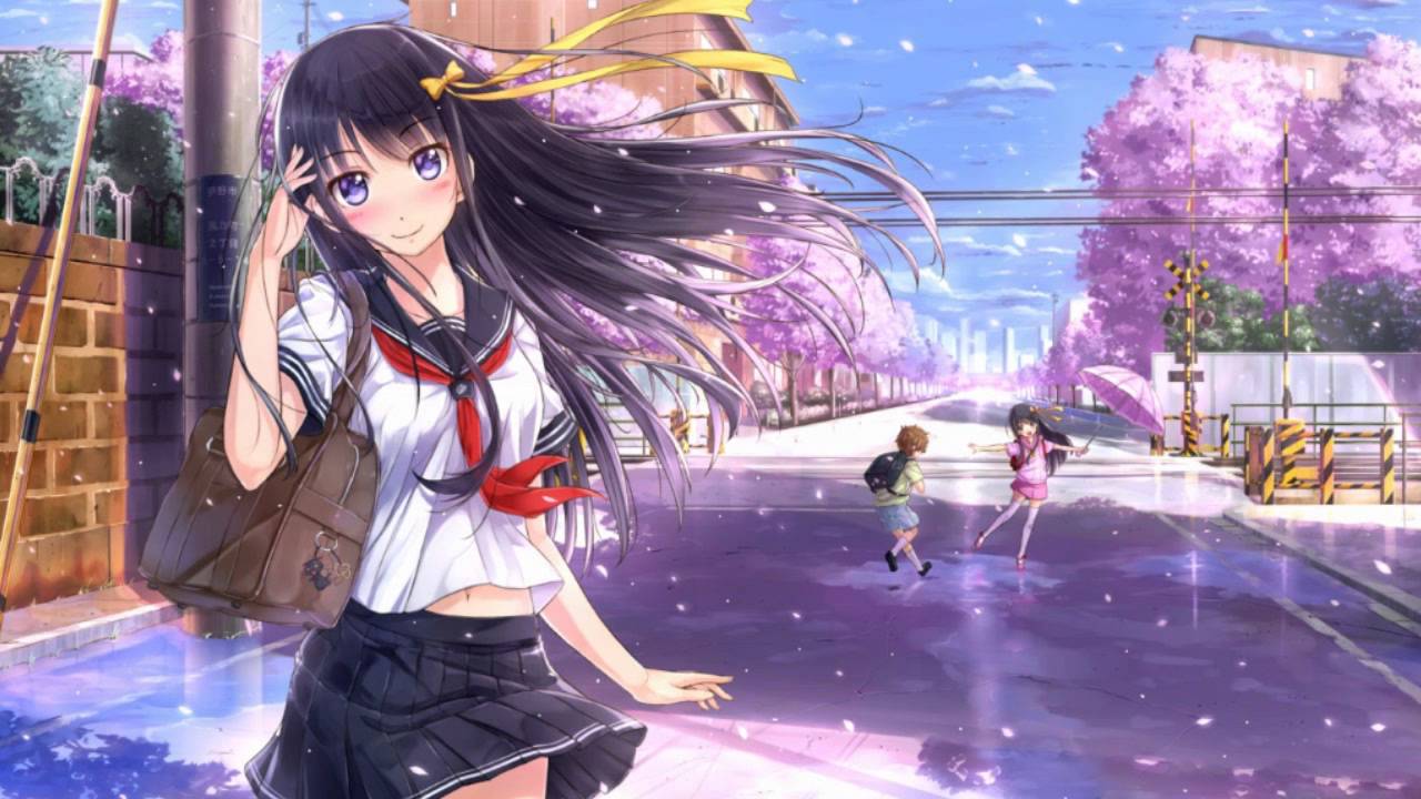 Anime, anime girls, schoolgirl, school uniform, yuri, original characters,  brunette, HD phone wallpaper