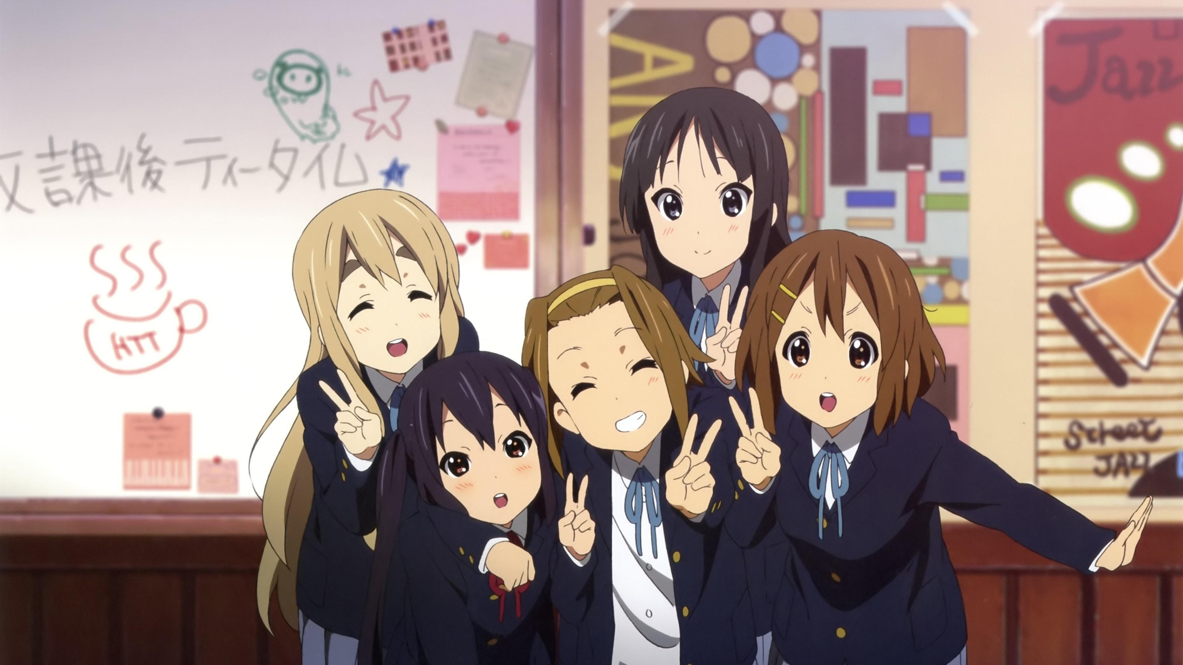 Wallpaper Cute anime girls, schoolgirl, classroom 3840x2160 UHD 4K