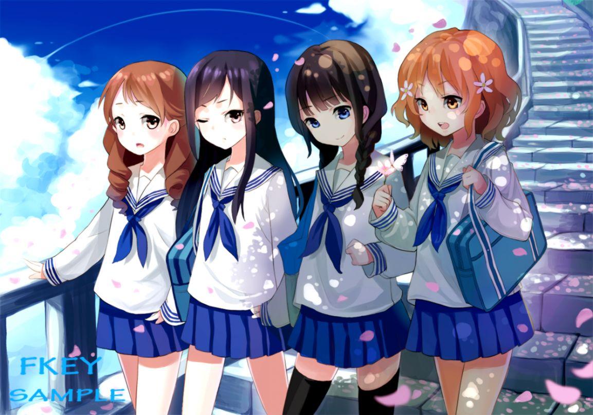 Anime Girl Group Wallpaper