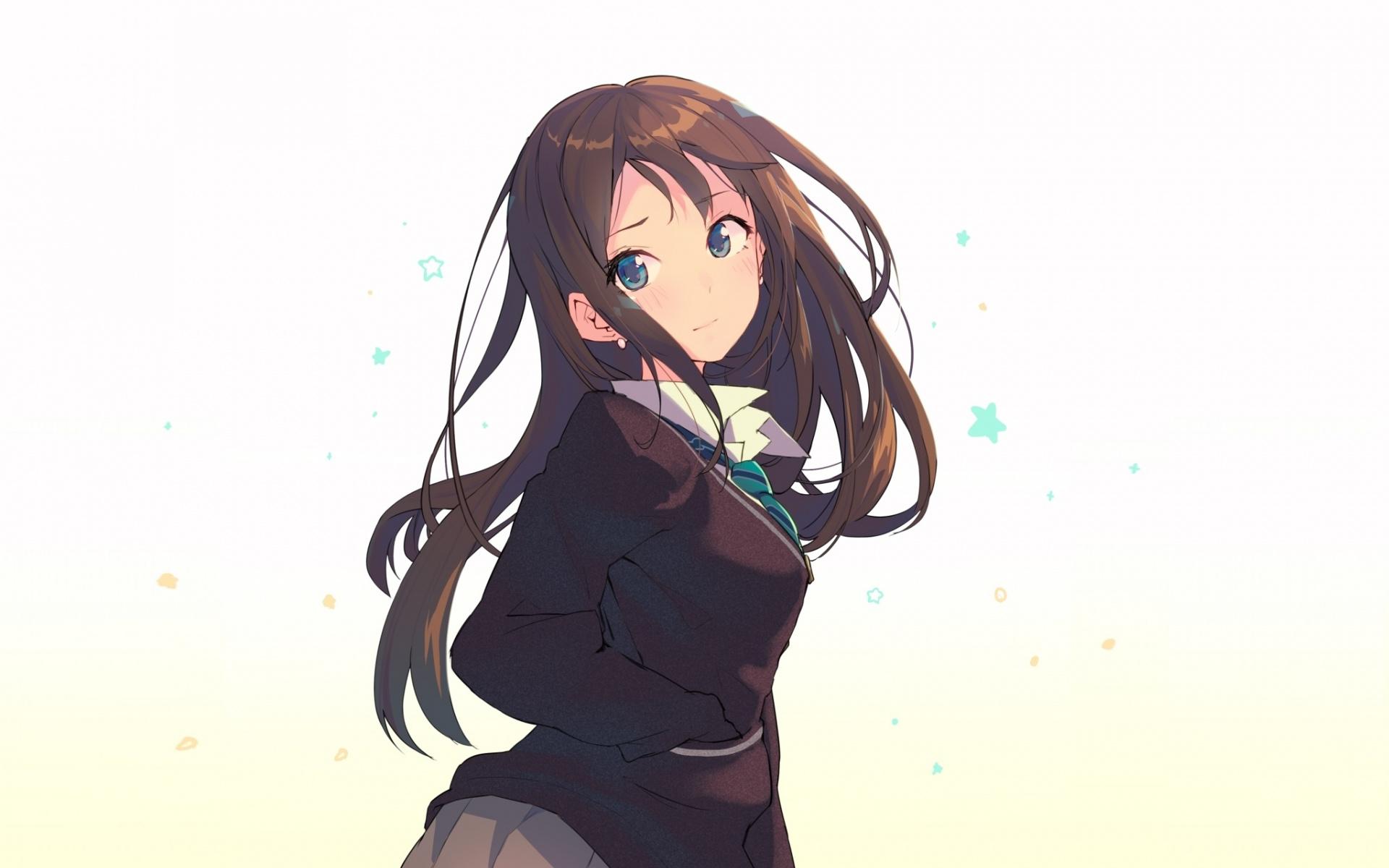 Download 1920x1200 wallpaper anime, cute, school girl, long