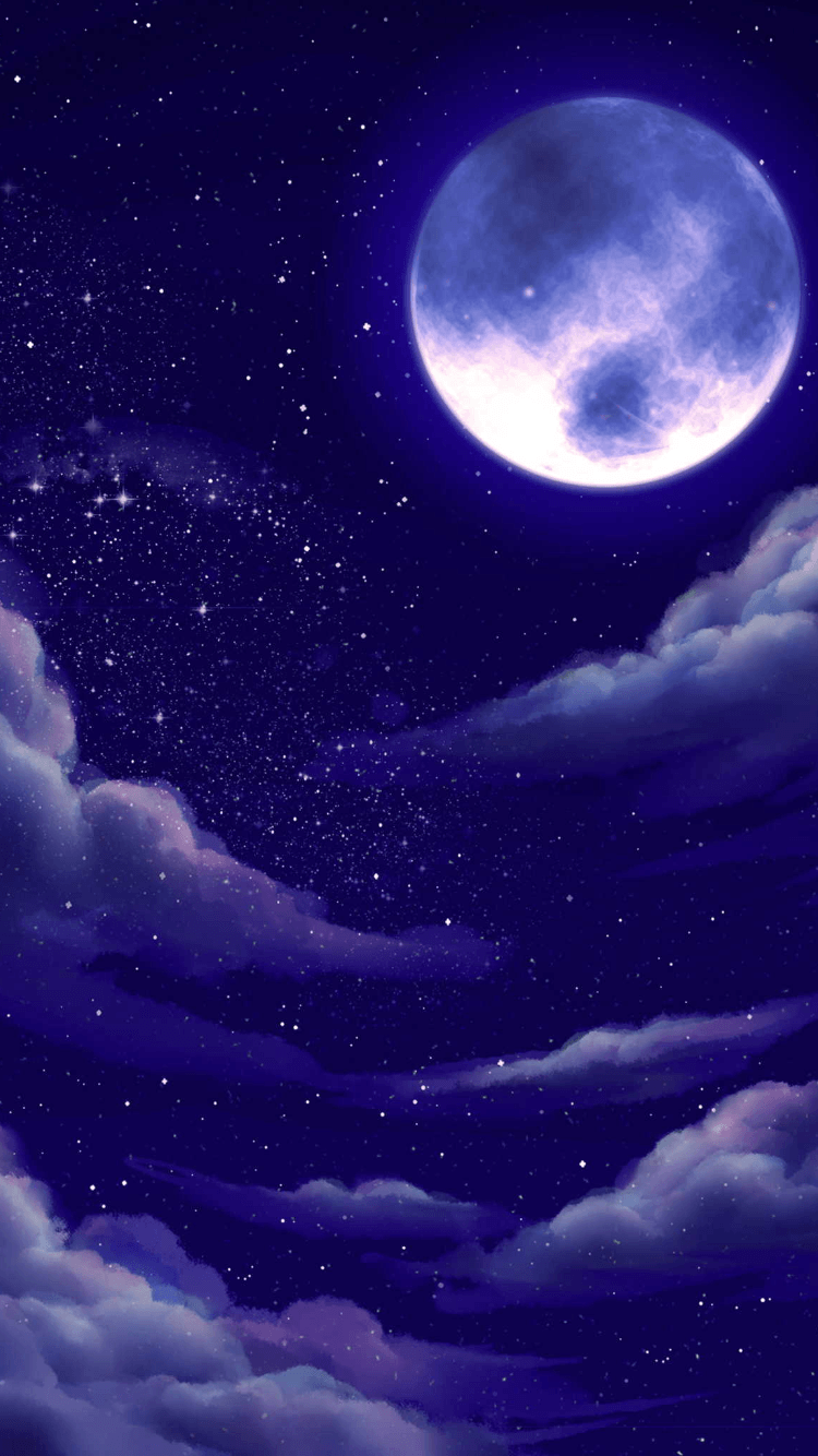Wallpaper. By Artist Unknown. Moon painting