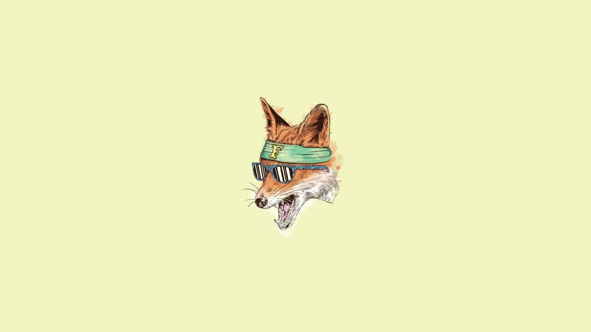 Hipster minimalistic fox 1920x1080 Wallpaper in 2019