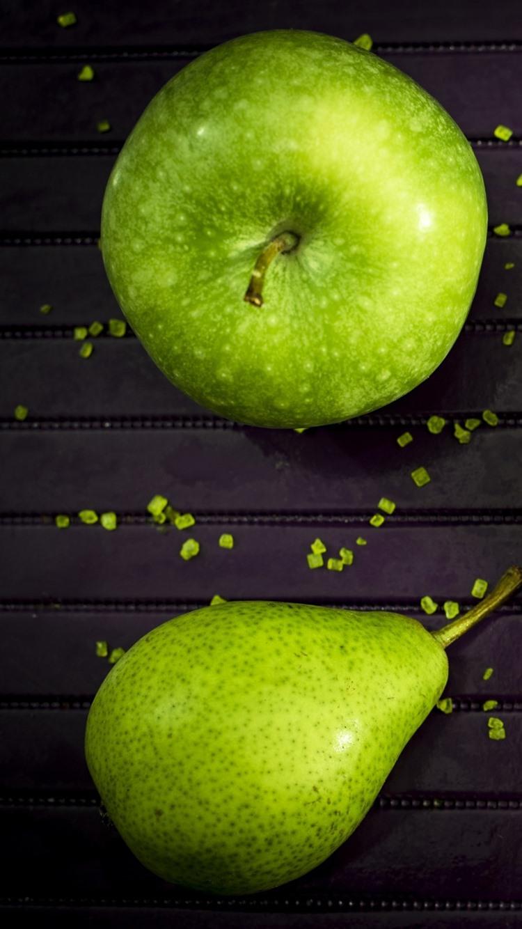 Green Apple And Pear, Kiwi, Fruit 750x1334 IPhone 8 7 6 6S