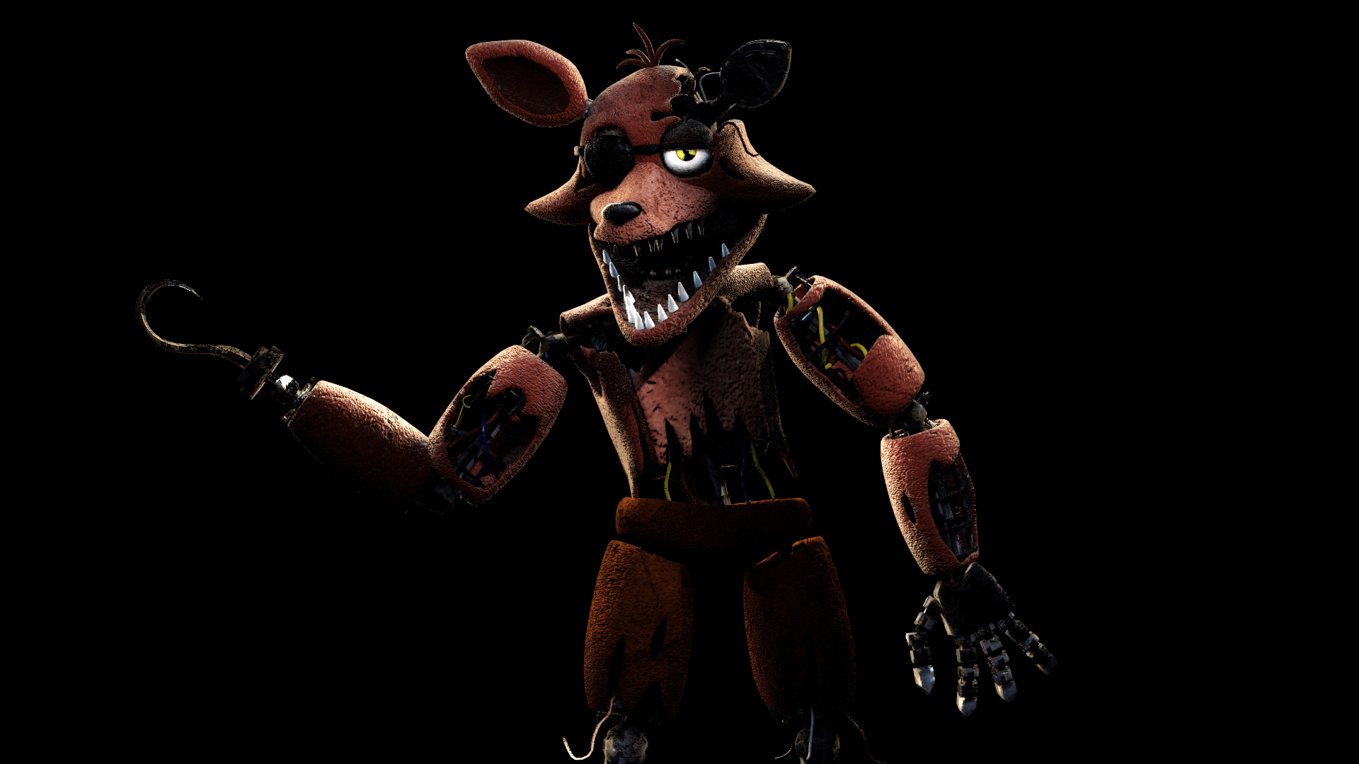 Withered Foxy Full Body PNG