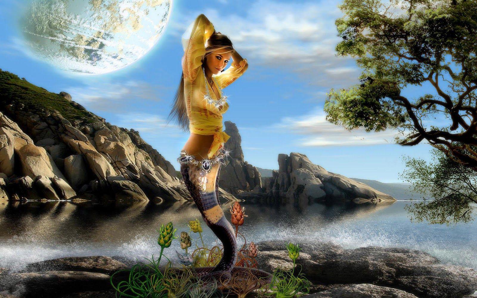 fantasy wallpaper. Mermaid dancing in this fantasy
