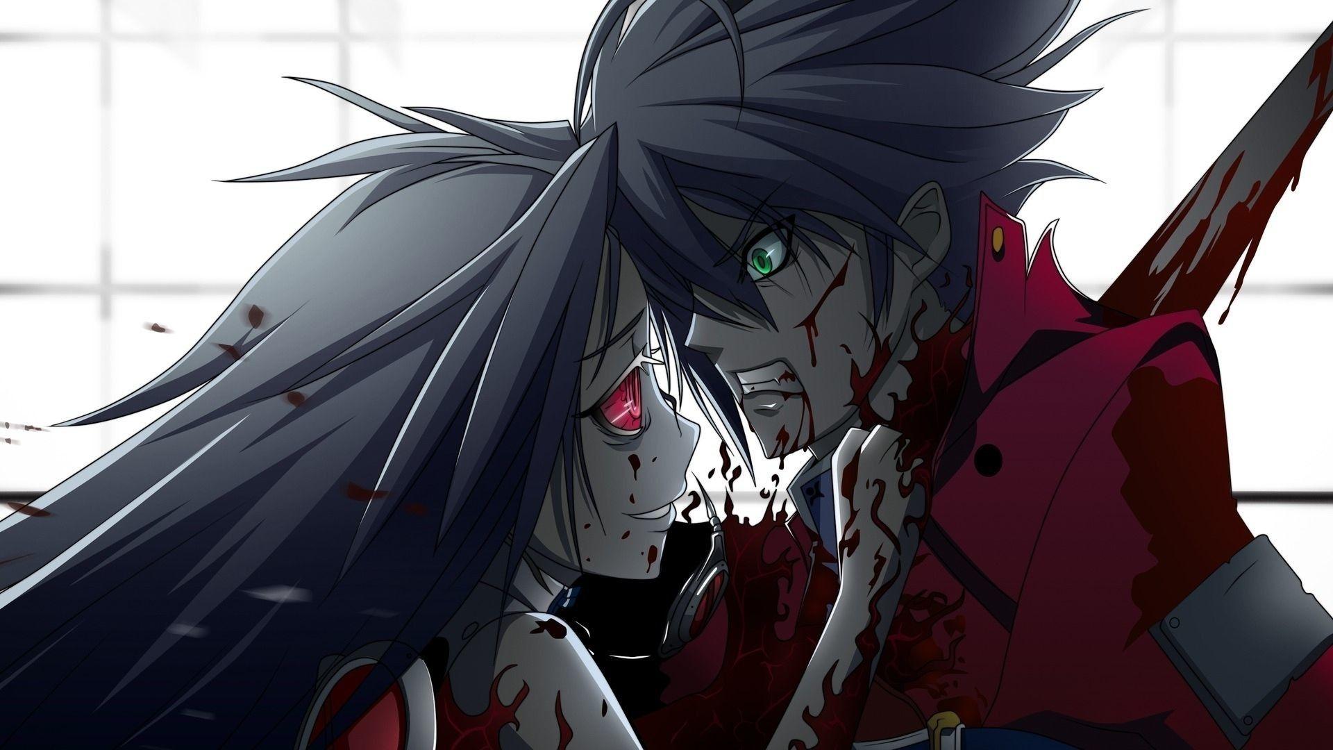 bloody anime couple