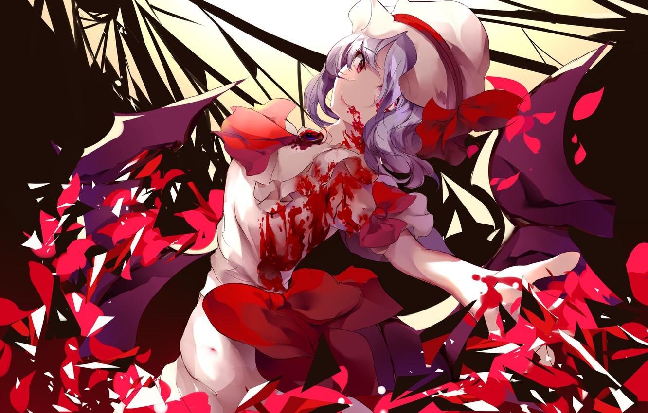 Wallpaper blood, Girl, the demon, Touhou, Touhou, Touhou image