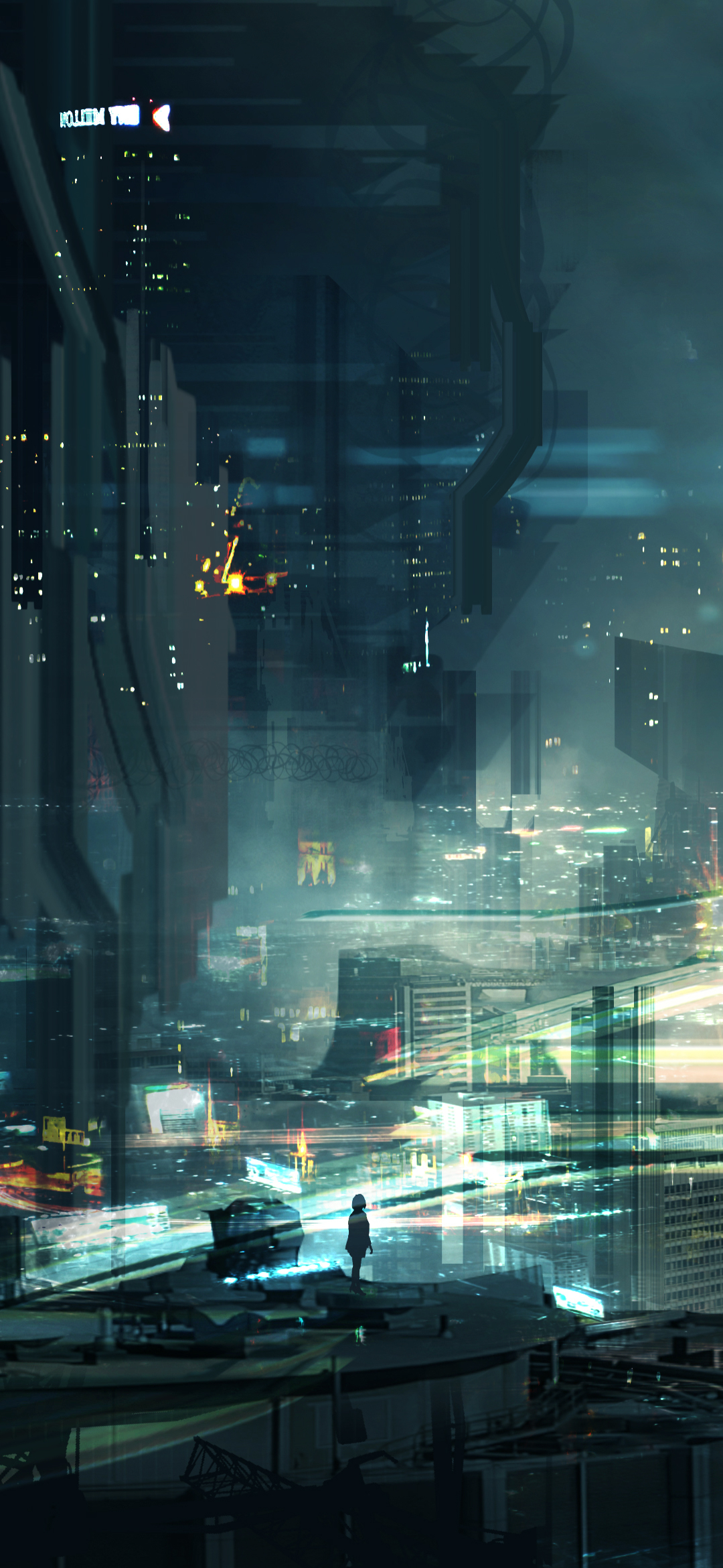 Sci Fi City (1080x2340) Wallpaper
