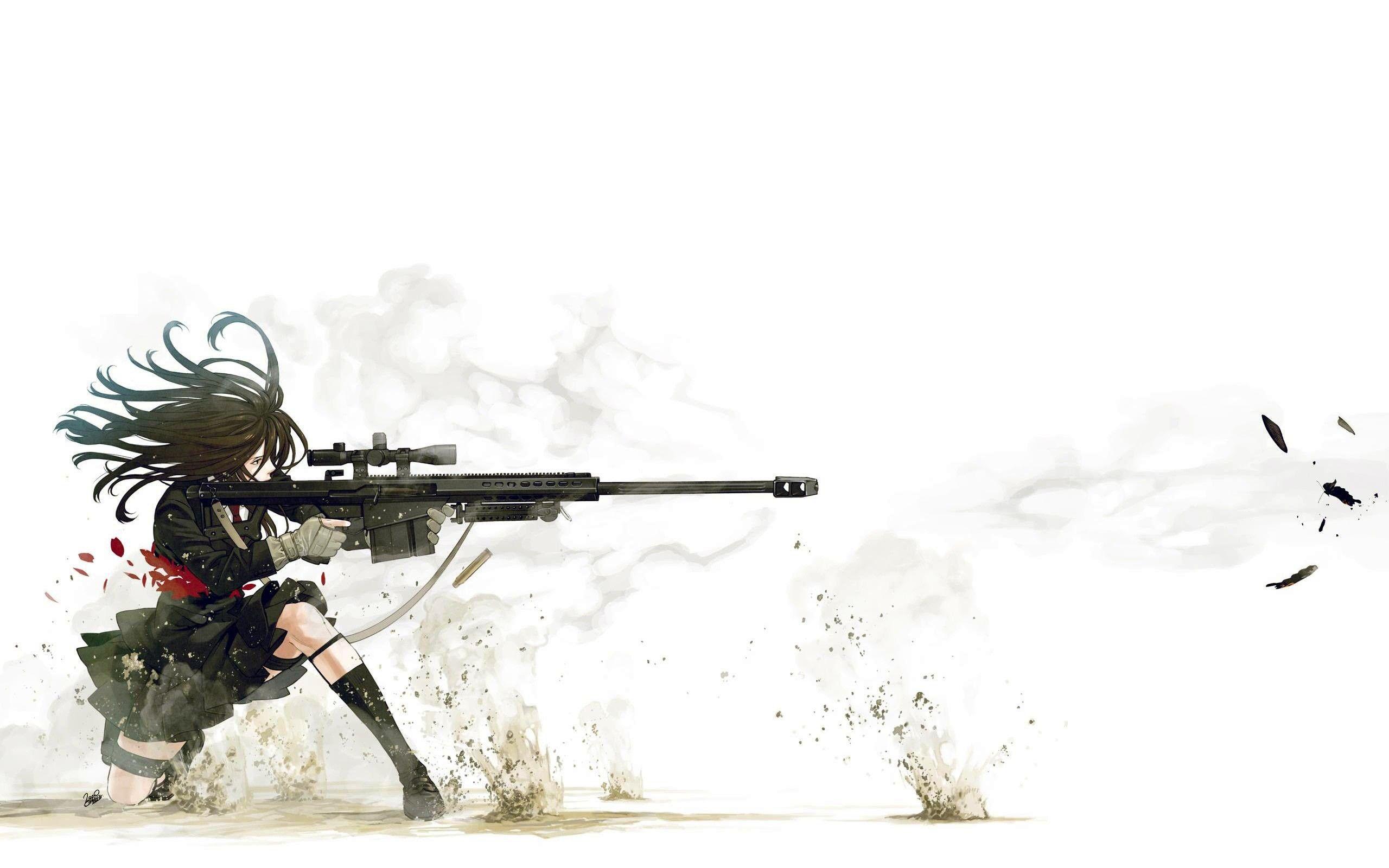 Res: 2560x Anime Sniper Wallpaper. 銃 イラスト, アート