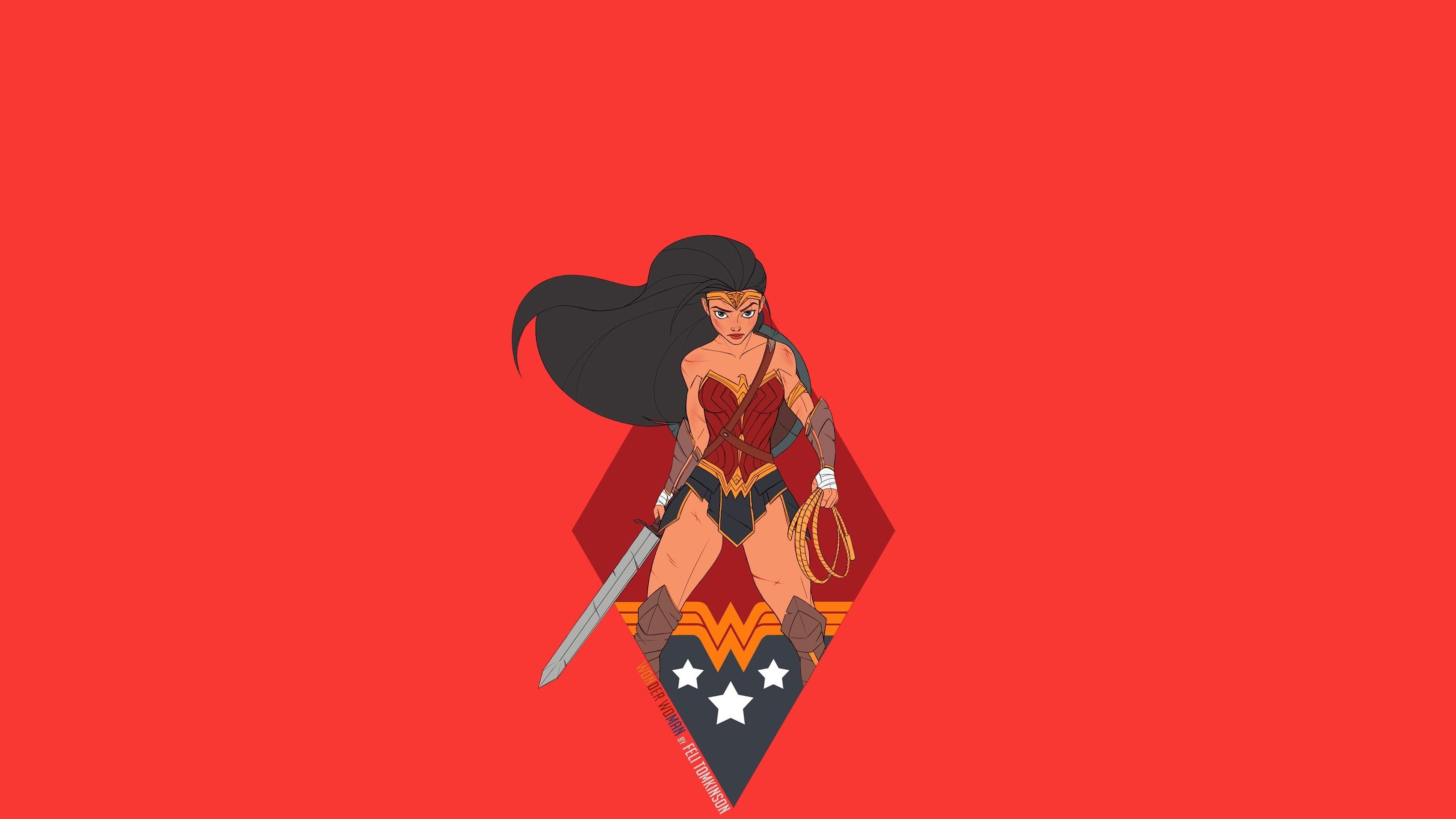 Wonder Woman Comic Minimal Cover Wallpaper, HD Minimalist 4K