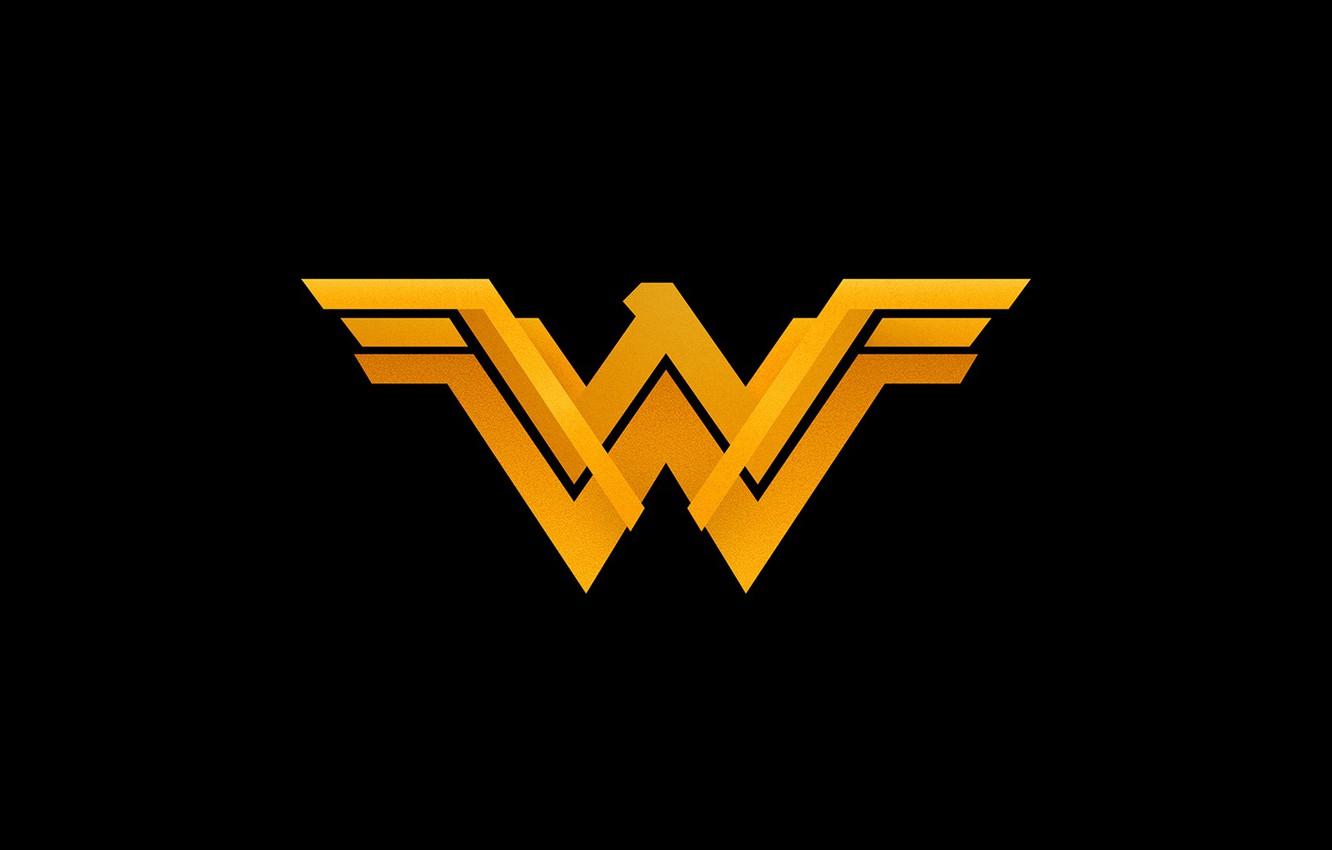 Wallpaper fiction, logo, black background, Wonder Woman