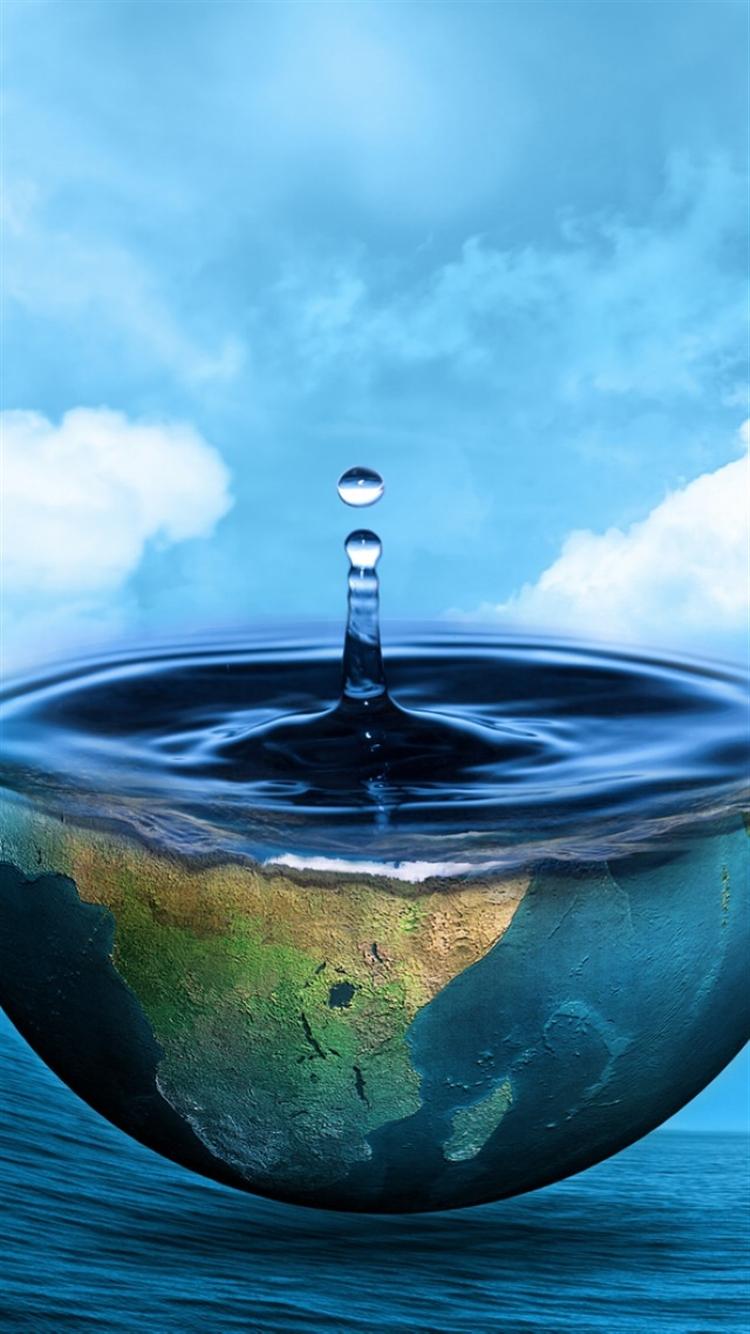 Half Earth Precious Water Source Ocean Skyscape iPhone 8 Wallpaper Free Download