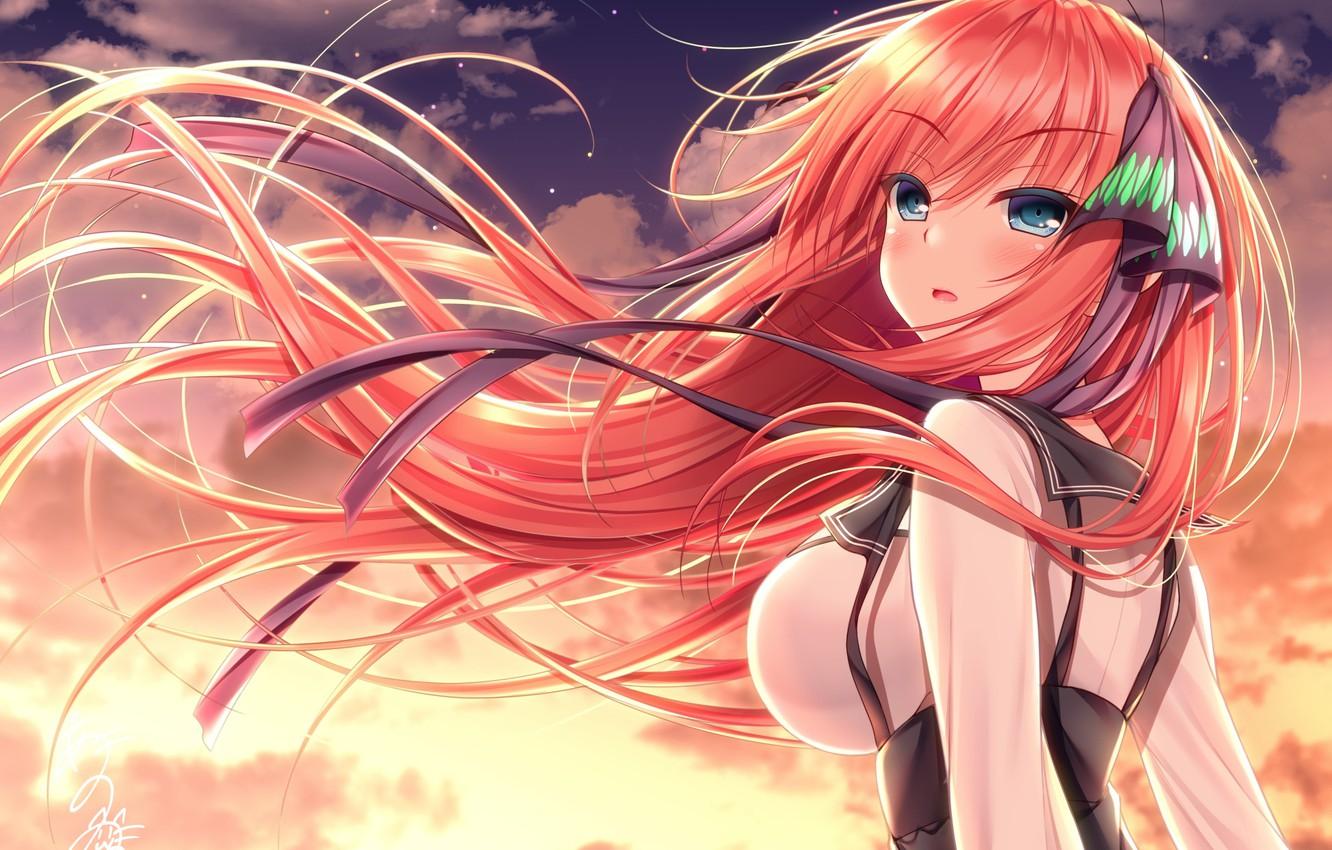 Wallpaper Girl, Red, Go Toubun No Hanayome, Nakano Nino